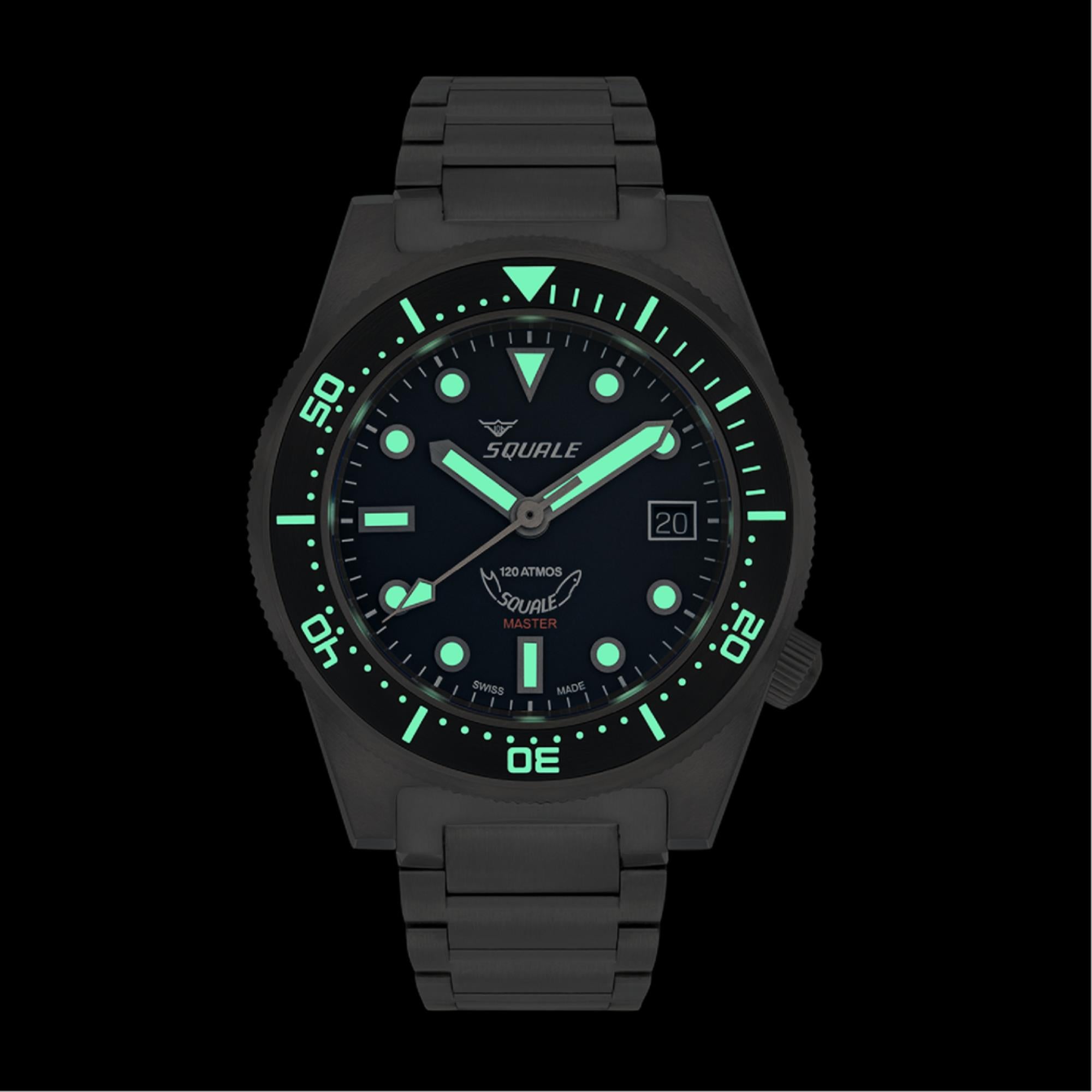 Squale Master Titanium 65th Anniversary Automatic Black Dial Titanium Strap Men's Watch MASTIBKBK.TI20