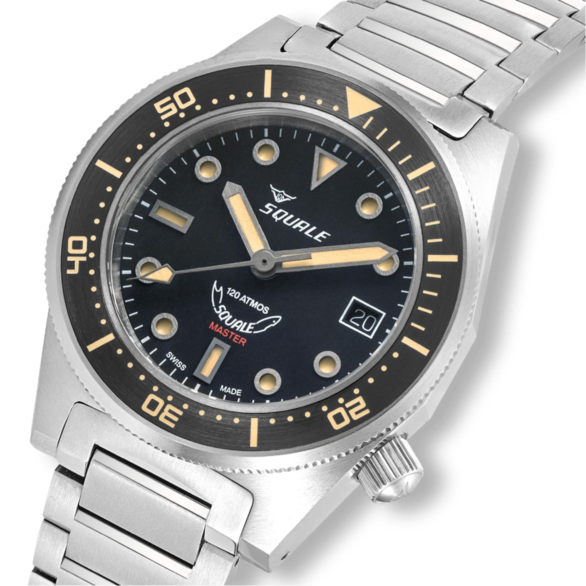 Squale Master Titanium 65th Anniversary Automatic Black Dial Titanium Strap Men's Watch MASTIBKBK.TI20