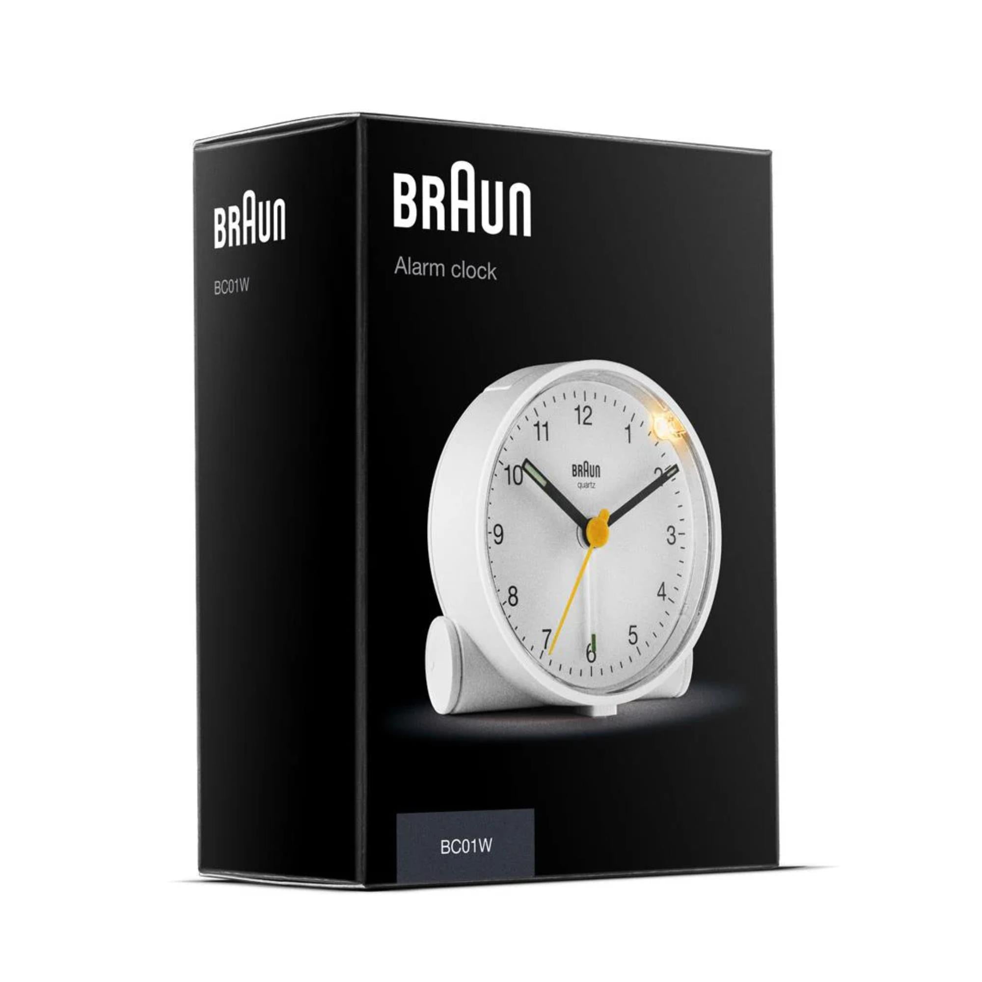 Braun Classic Quartz White Dial Alarm Clock BC01W