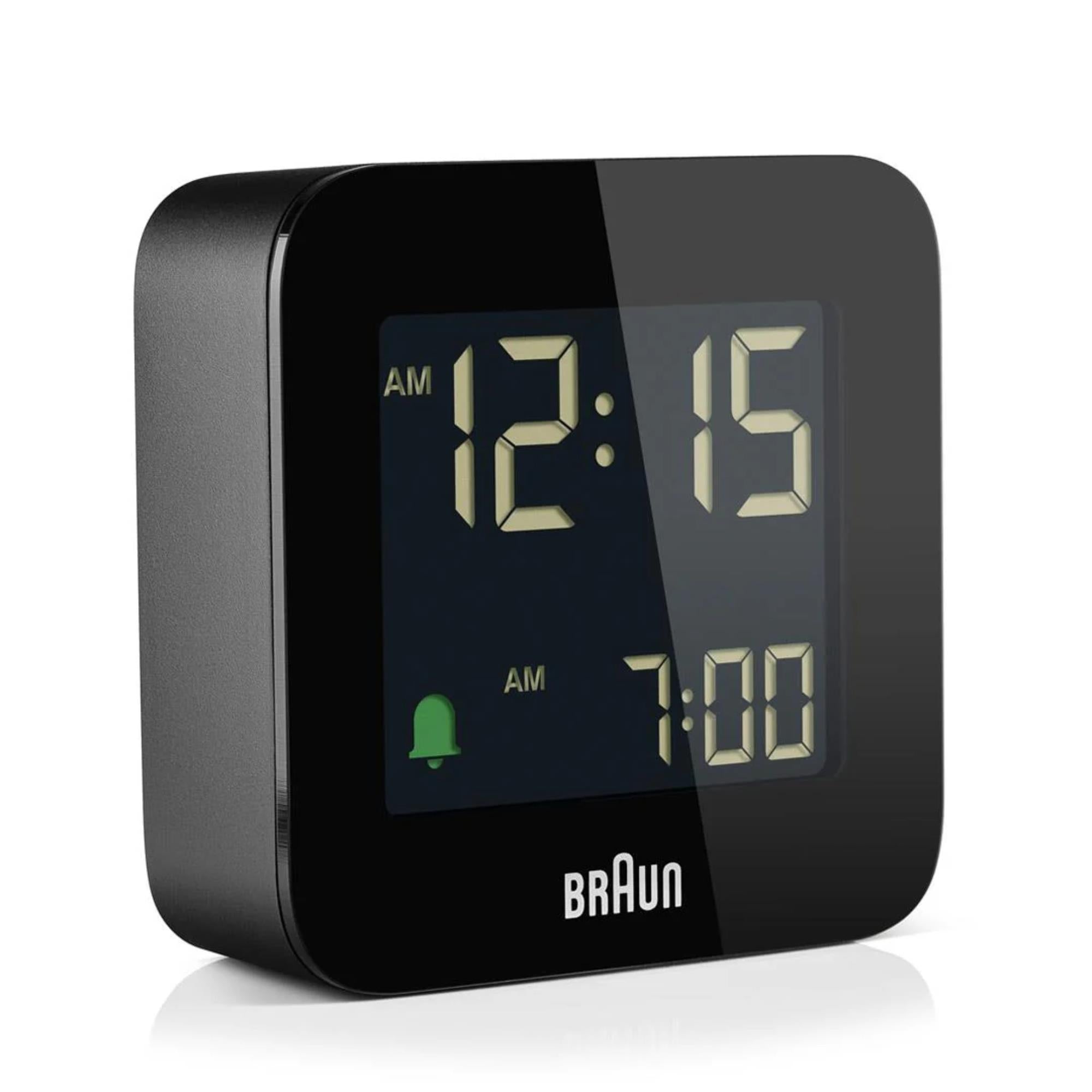 Braun Quartz Black Digital Travel Alarm Clock BC08B