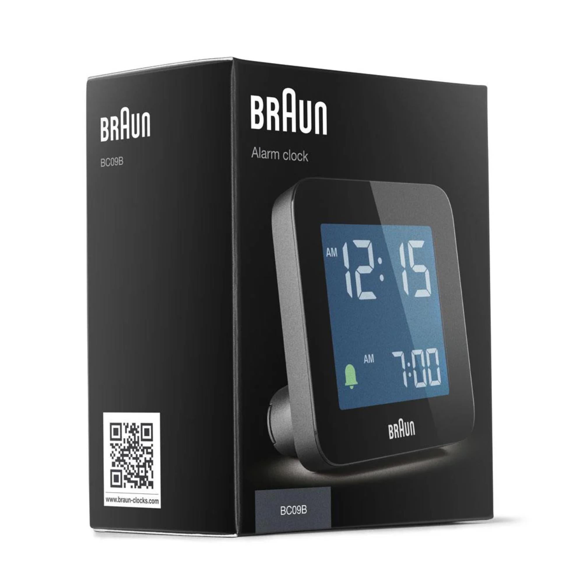 Braun Quartz Black Digital Alarm Clock BC09B