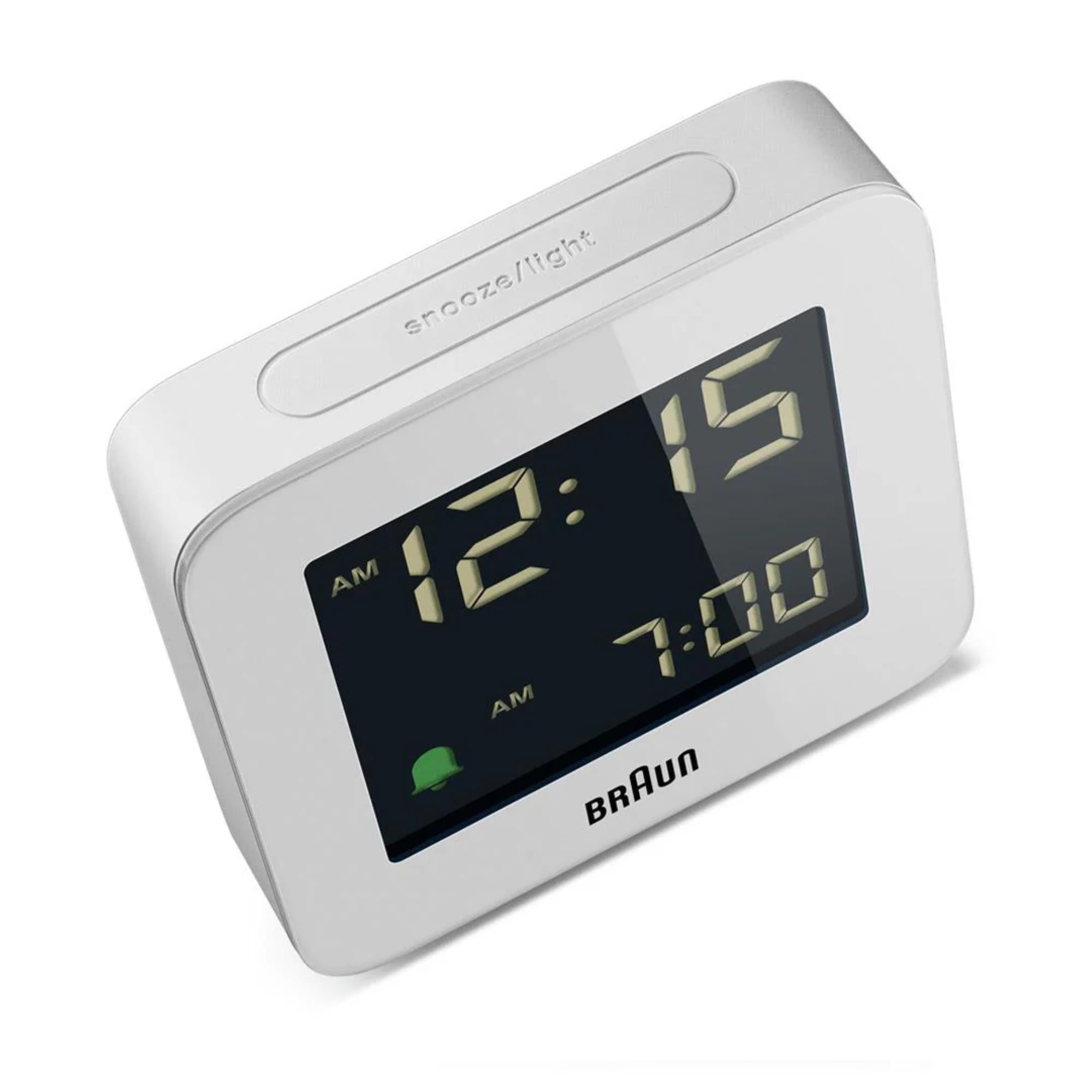 Braun Quartz White Digital Alarm Clock BC09W