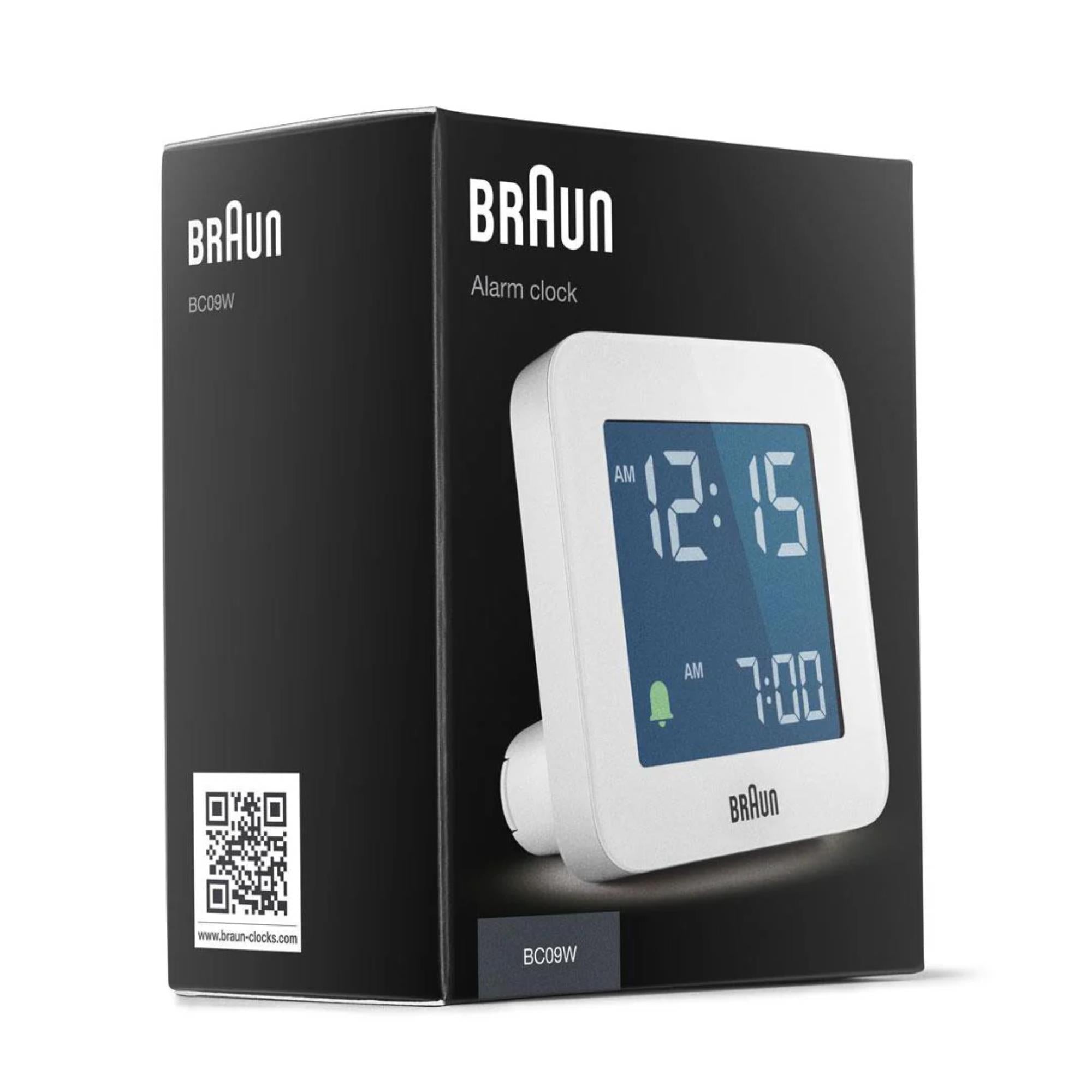 Braun Quartz White Digital Alarm Clock BC09W
