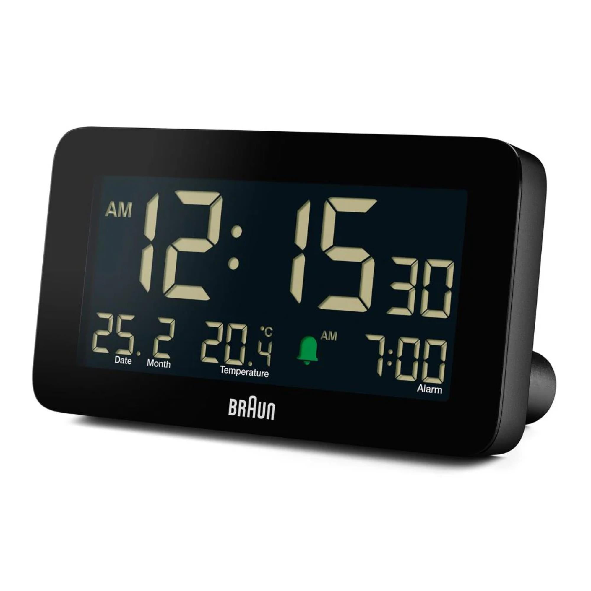 Braun Black Digital Alarm Clock BC10B