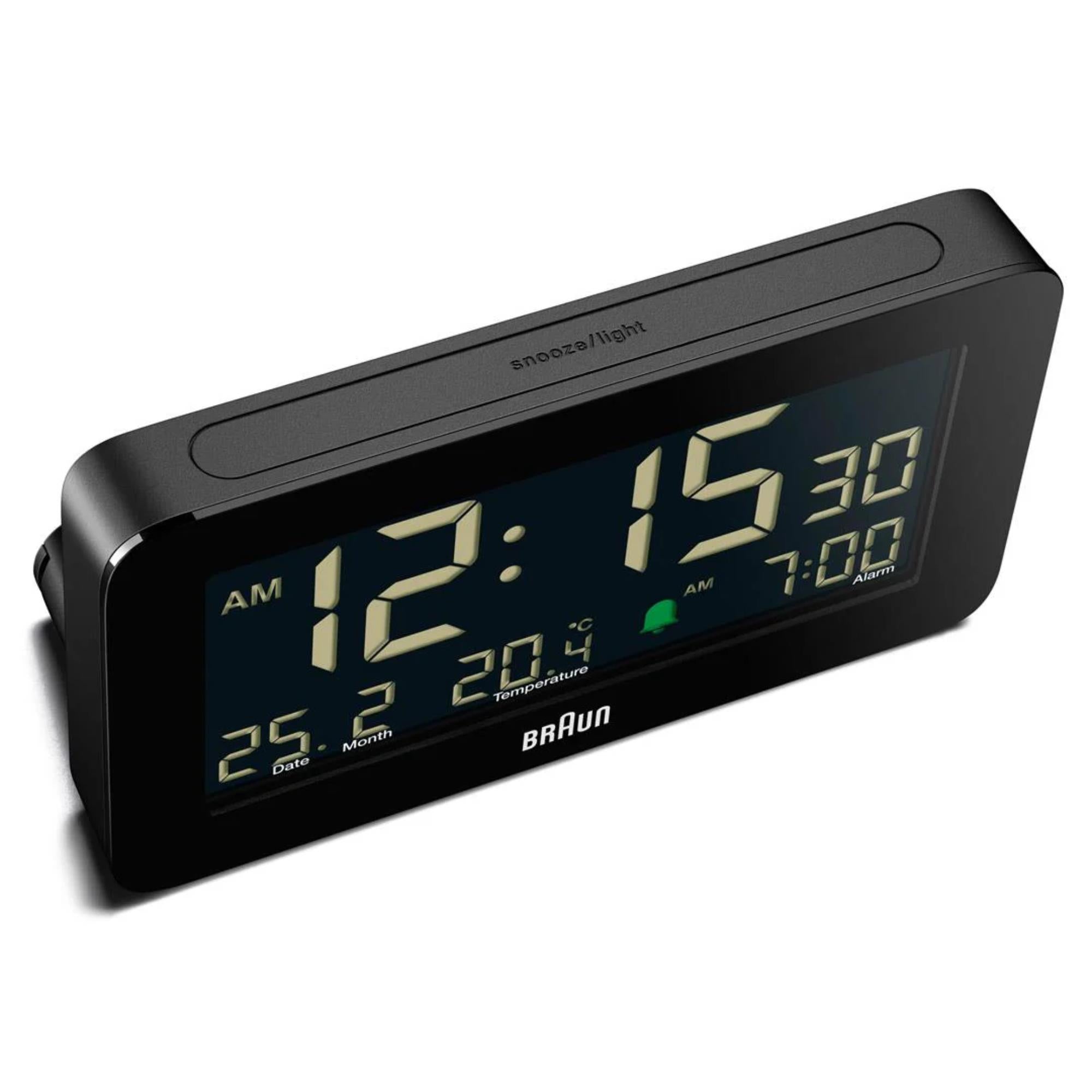 Braun Black Digital Alarm Clock BC10B