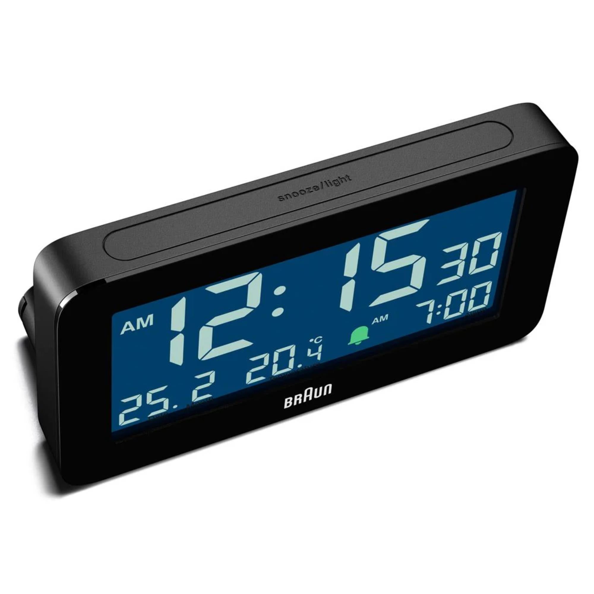 Braun Black Digital Alarm Clock BC10B