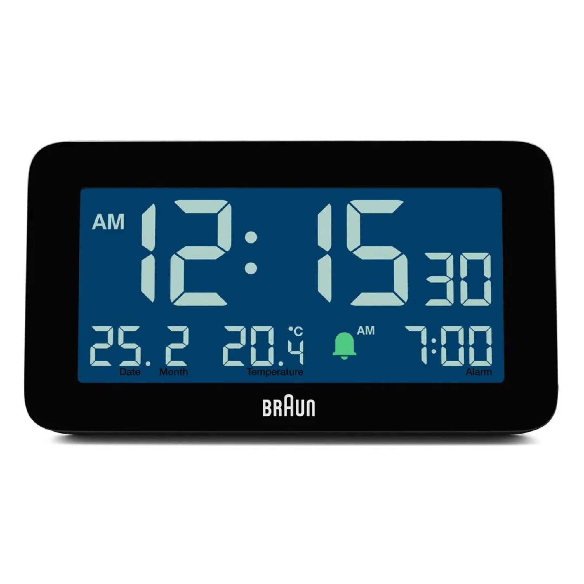 Braun Black Digital Alarm Clock BC10B