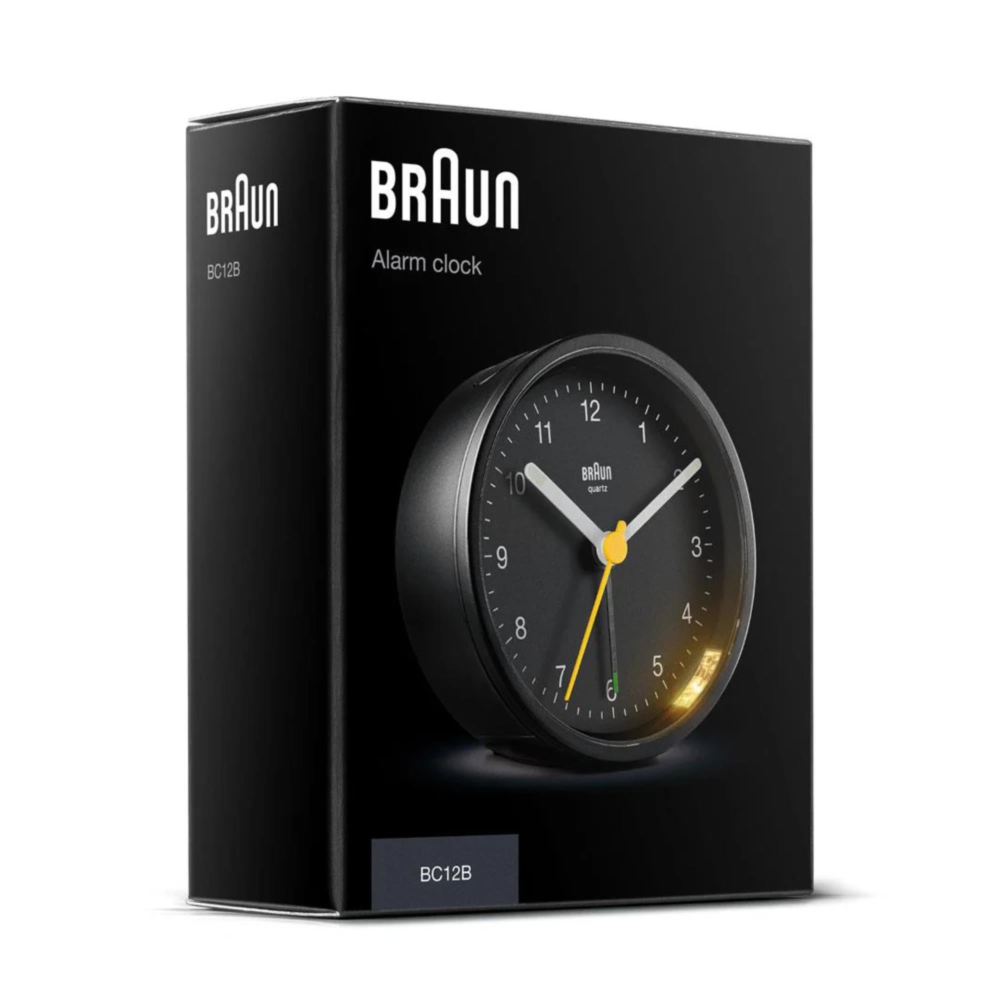 Braun Classic Quartz Black Dial Alarm Clock BC12B