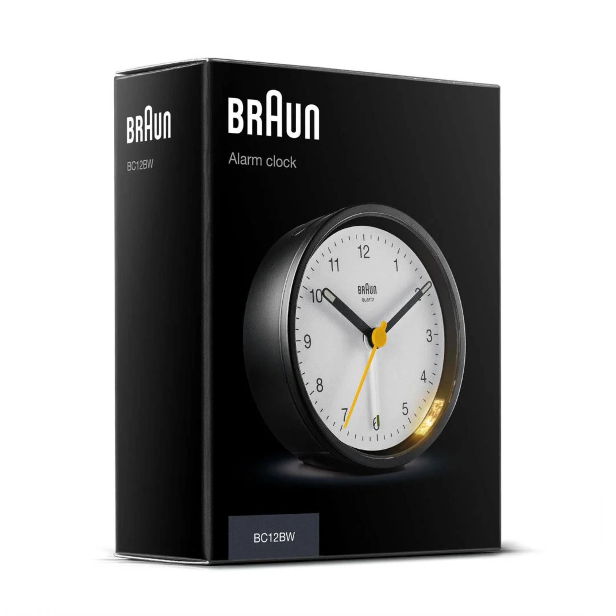 Braun Classic Quartz White Dial Alarm Clock BC12BW