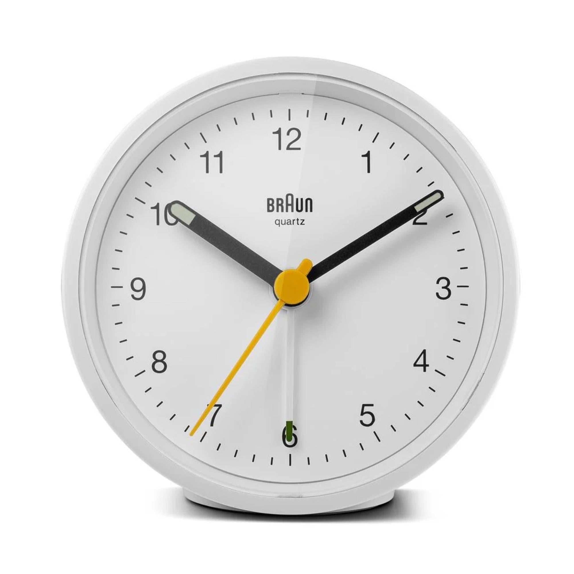 Braun Classic Quarts White Dial Alarm Clock BC12W