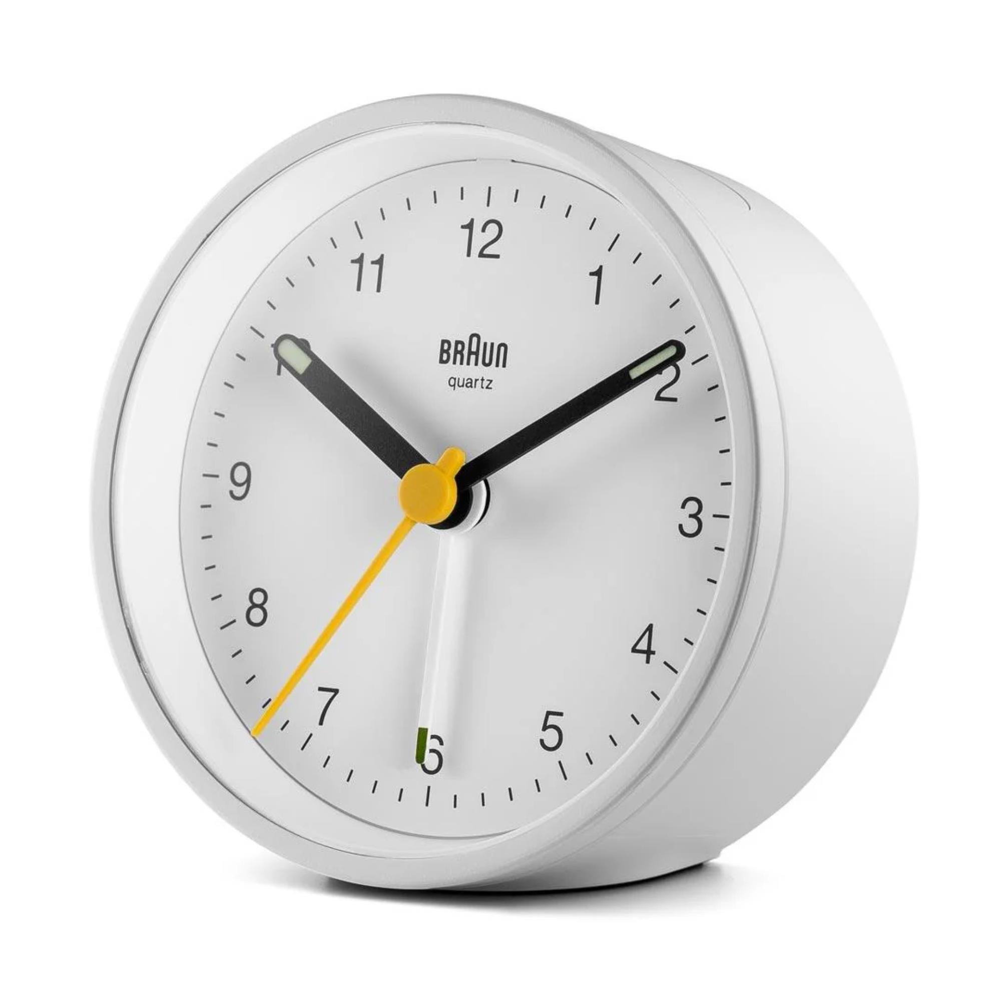Braun Classic Quarts White Dial Alarm Clock BC12W