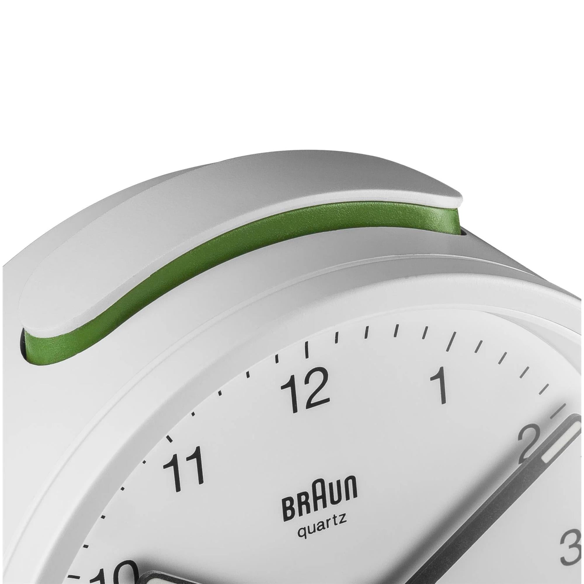 Braun Classic Quarts White Dial Alarm Clock BC12W