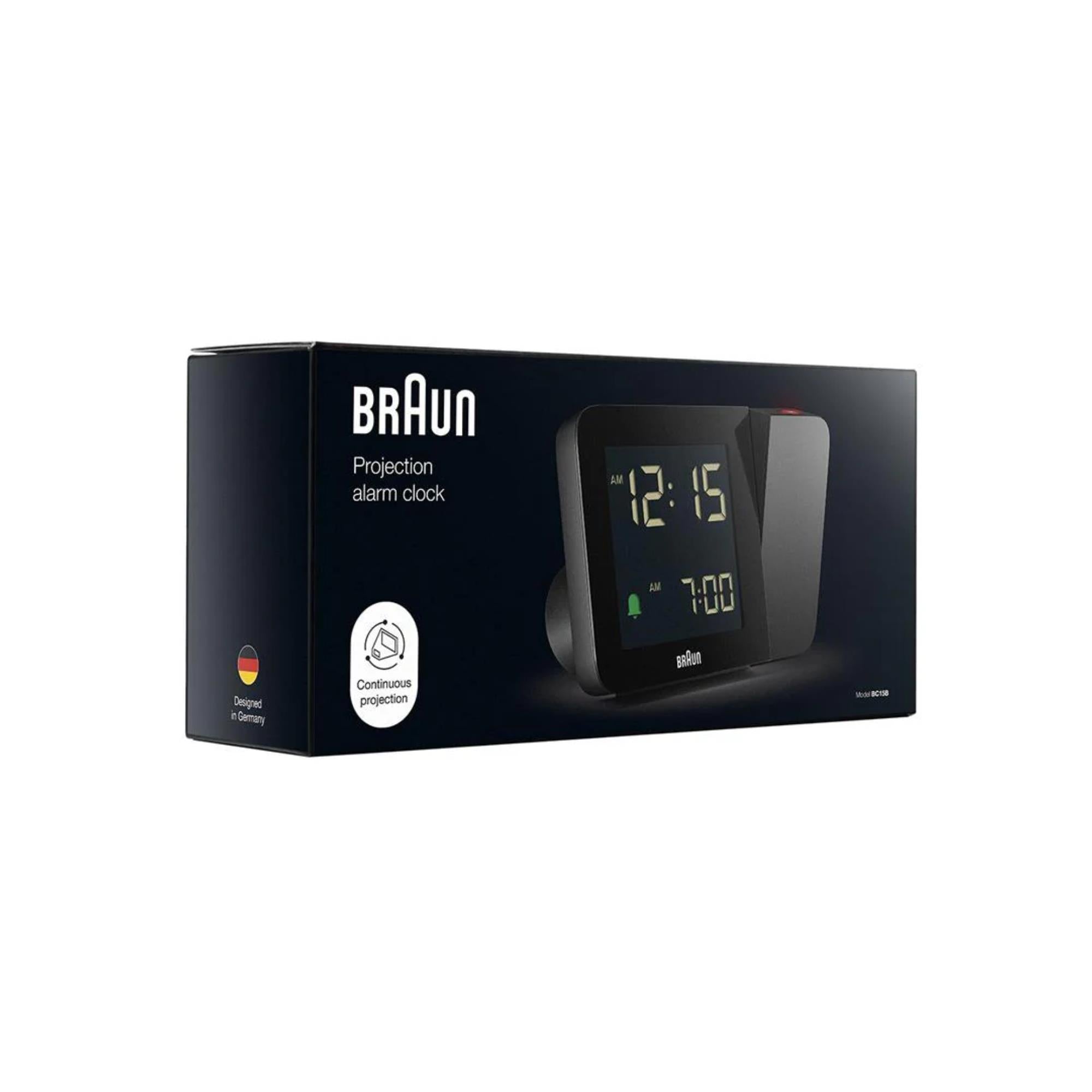 Braun Black Digital Projection Alarm Clock BC15BUK