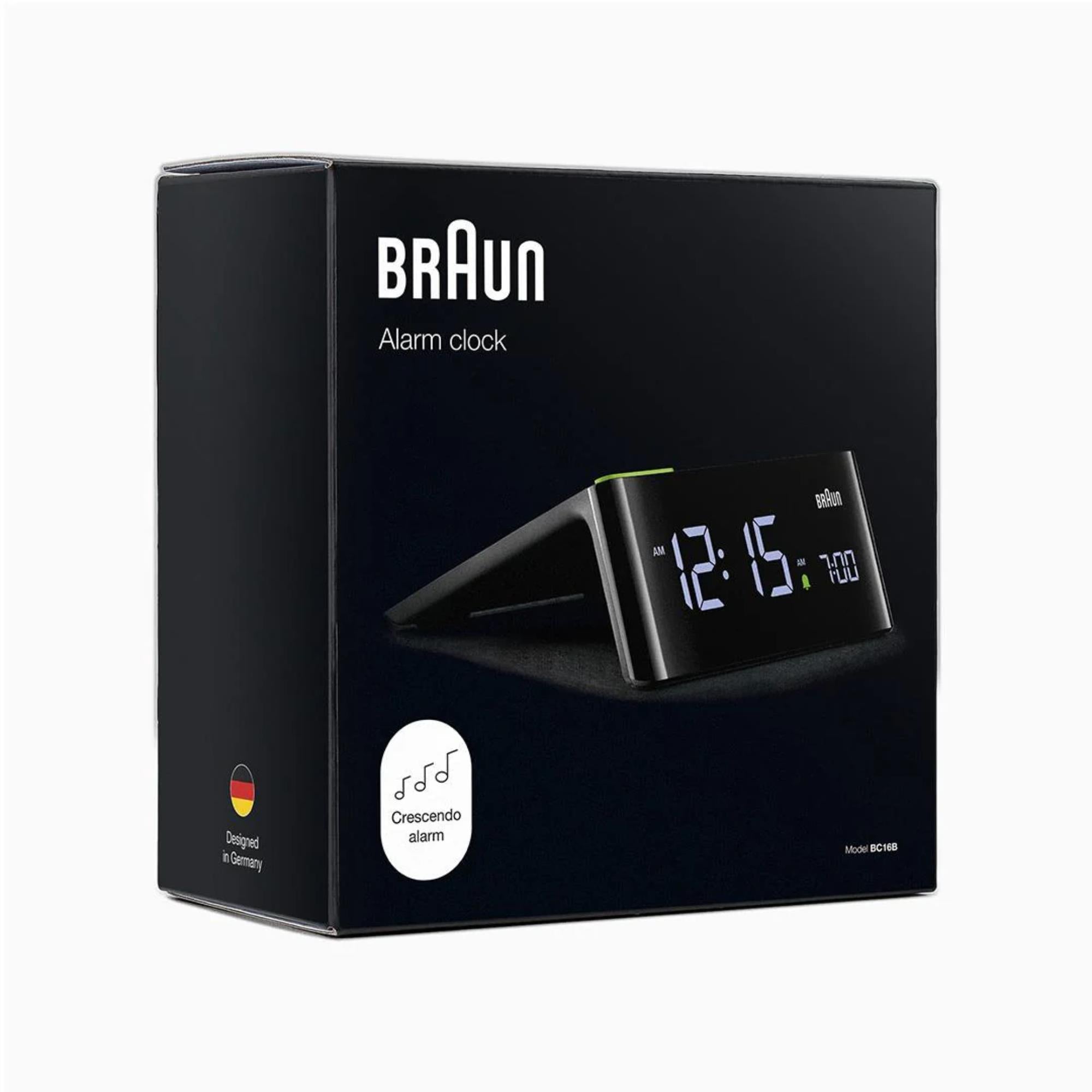 Braun Black Digital VA LCD Display Clock BC16BUK