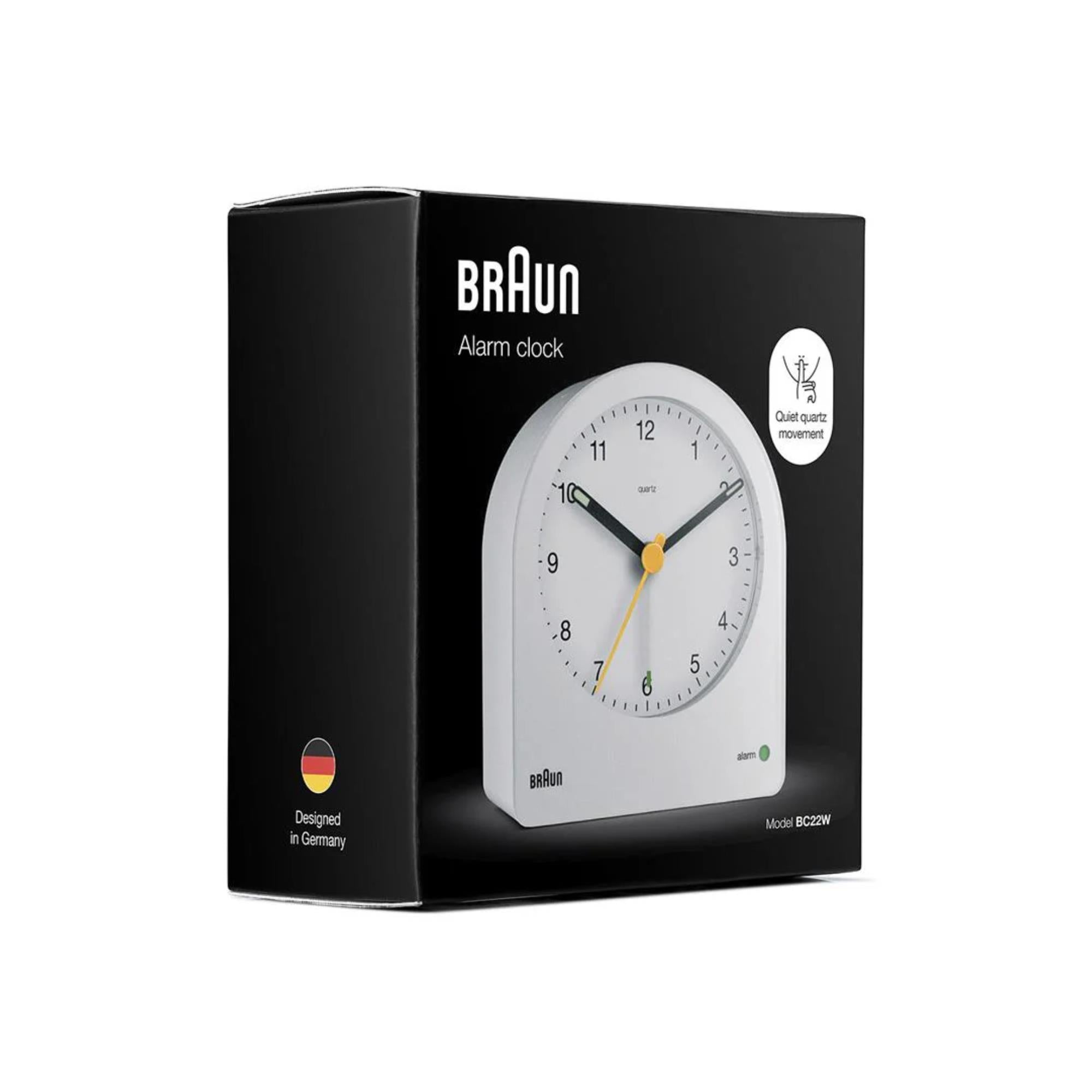 Braun Classic White Dial Alarm Clock BC22W