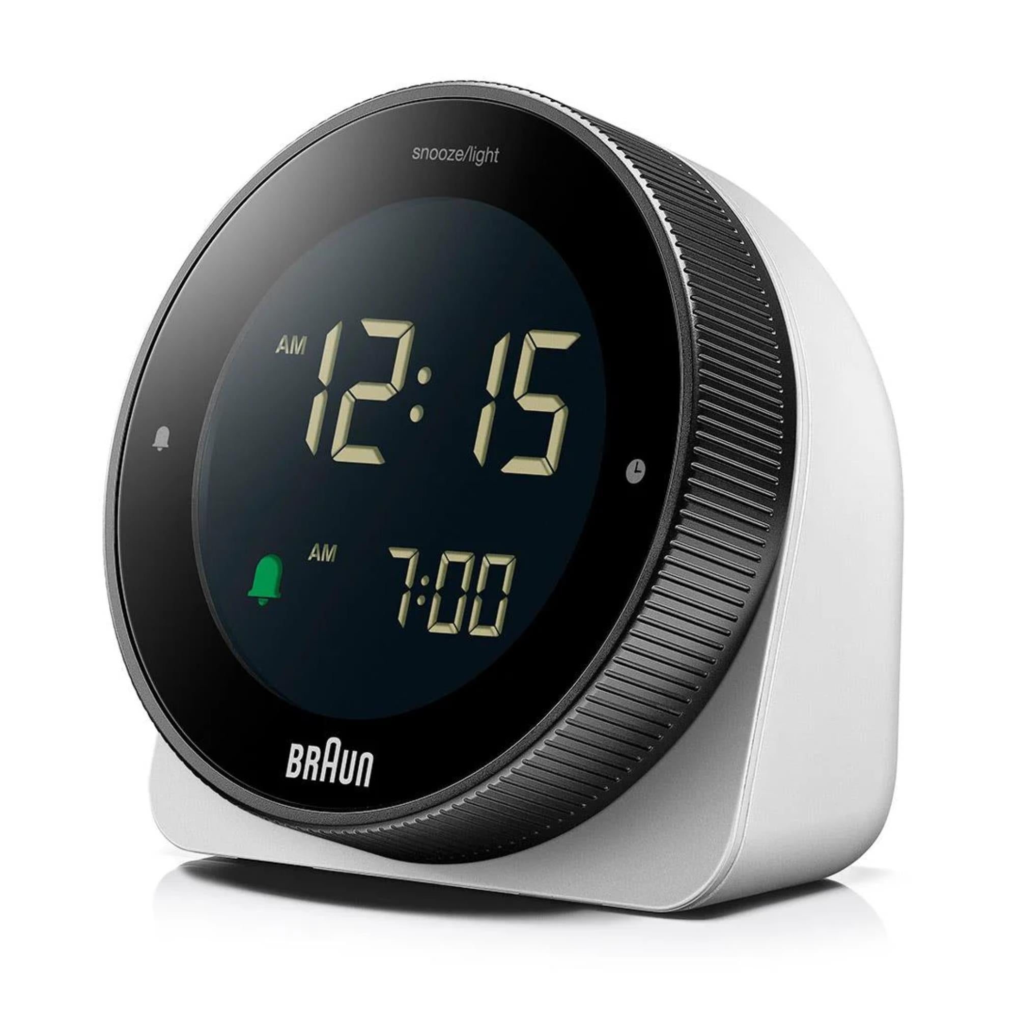 Braun White Classic Touch Display Digital Alarm Clock BC24W