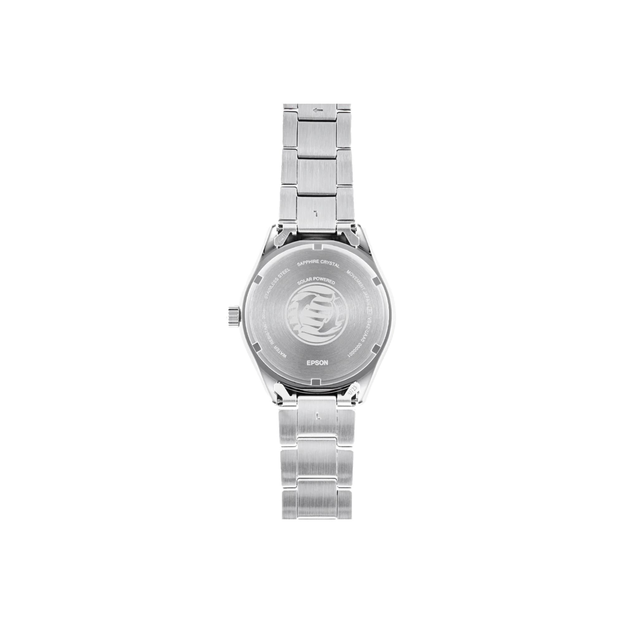 Orient Mako Solar Quartz Green Dial Steel Strap Men's Watch RA-WJ0001E10B