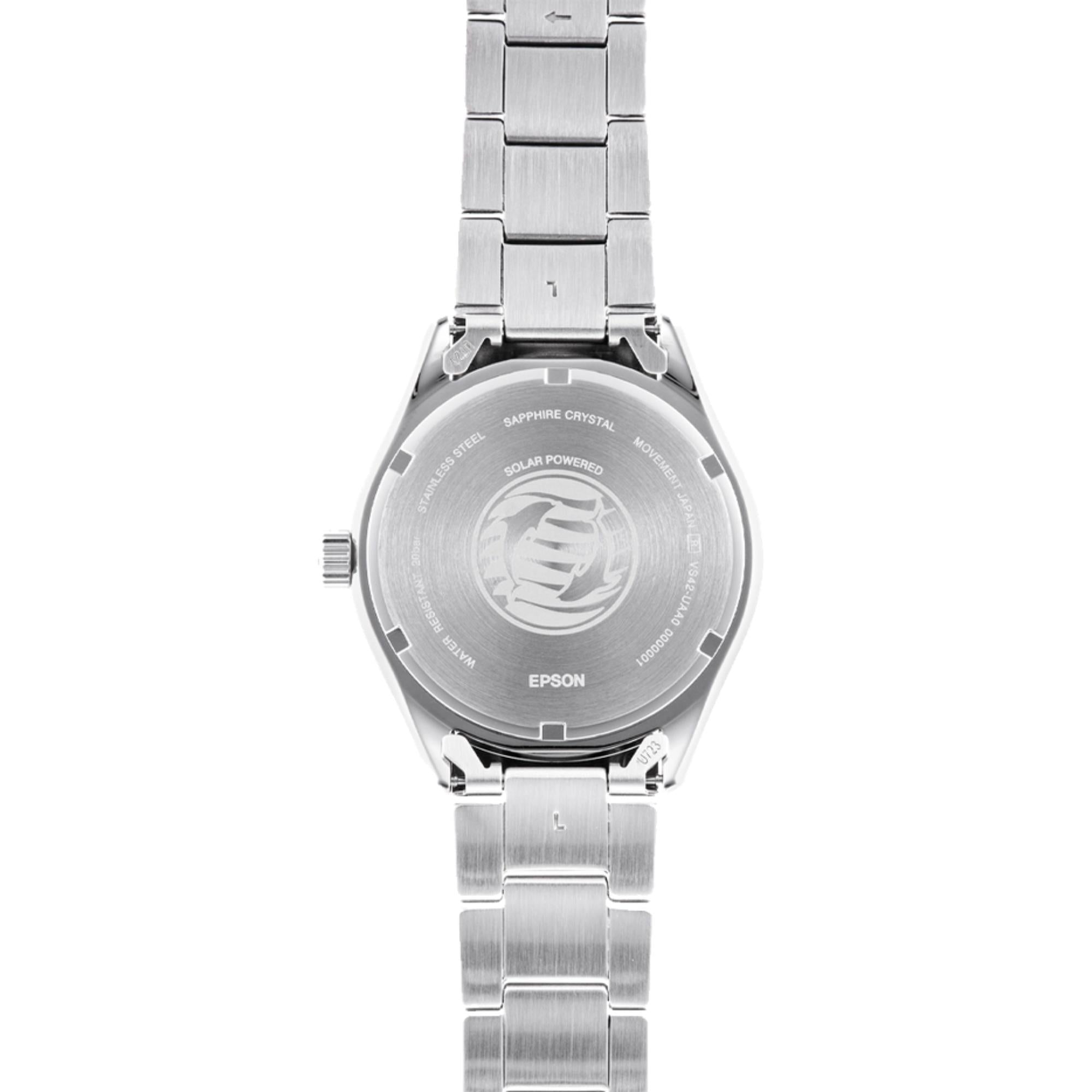 Orient Mako Solar Quartz Ivory Dial Steel Strap Men's Watch RA-WJ0003S10B