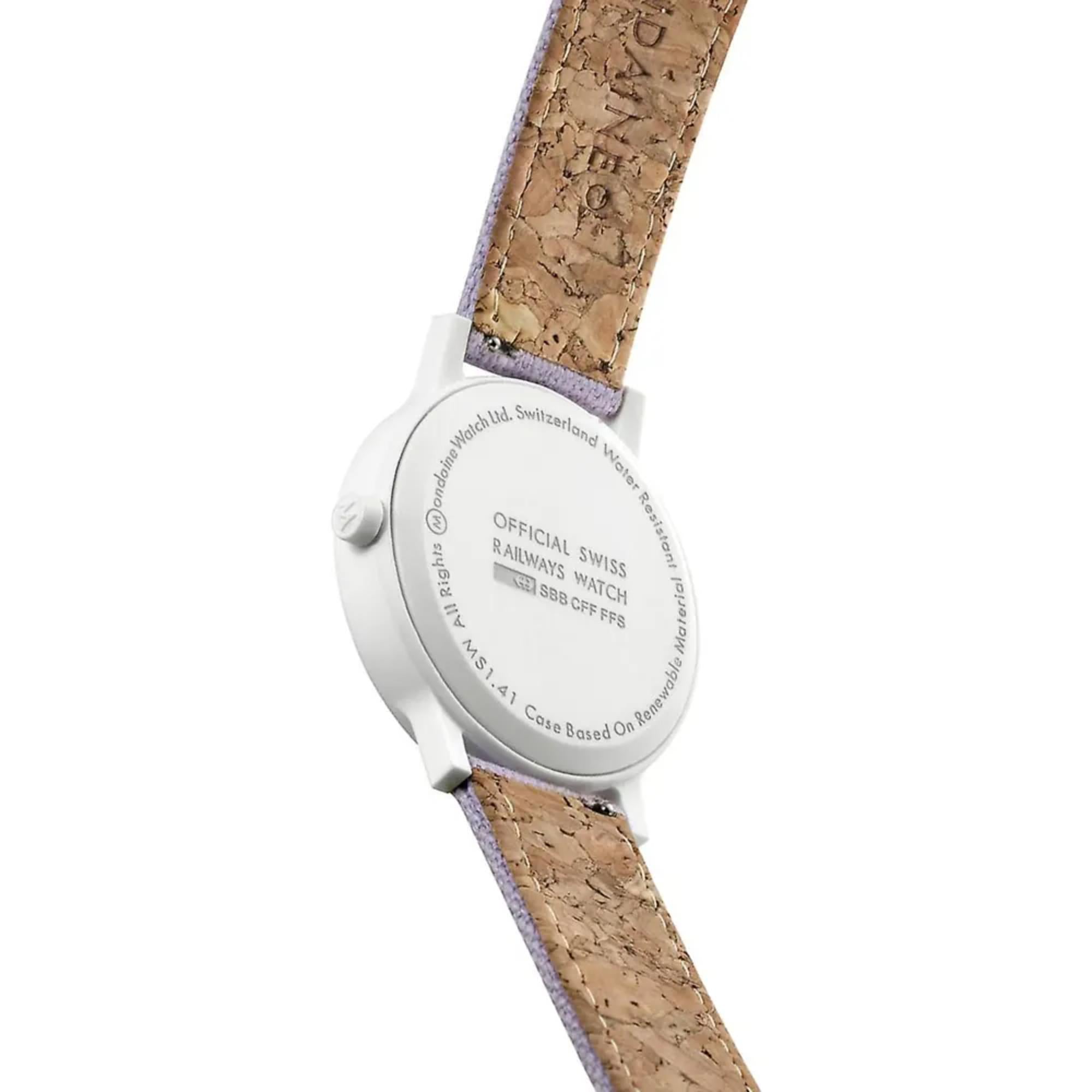 Mondaine Essence Quartz White Dial Textile Strap Men's Watch MS1.41110.LQ1