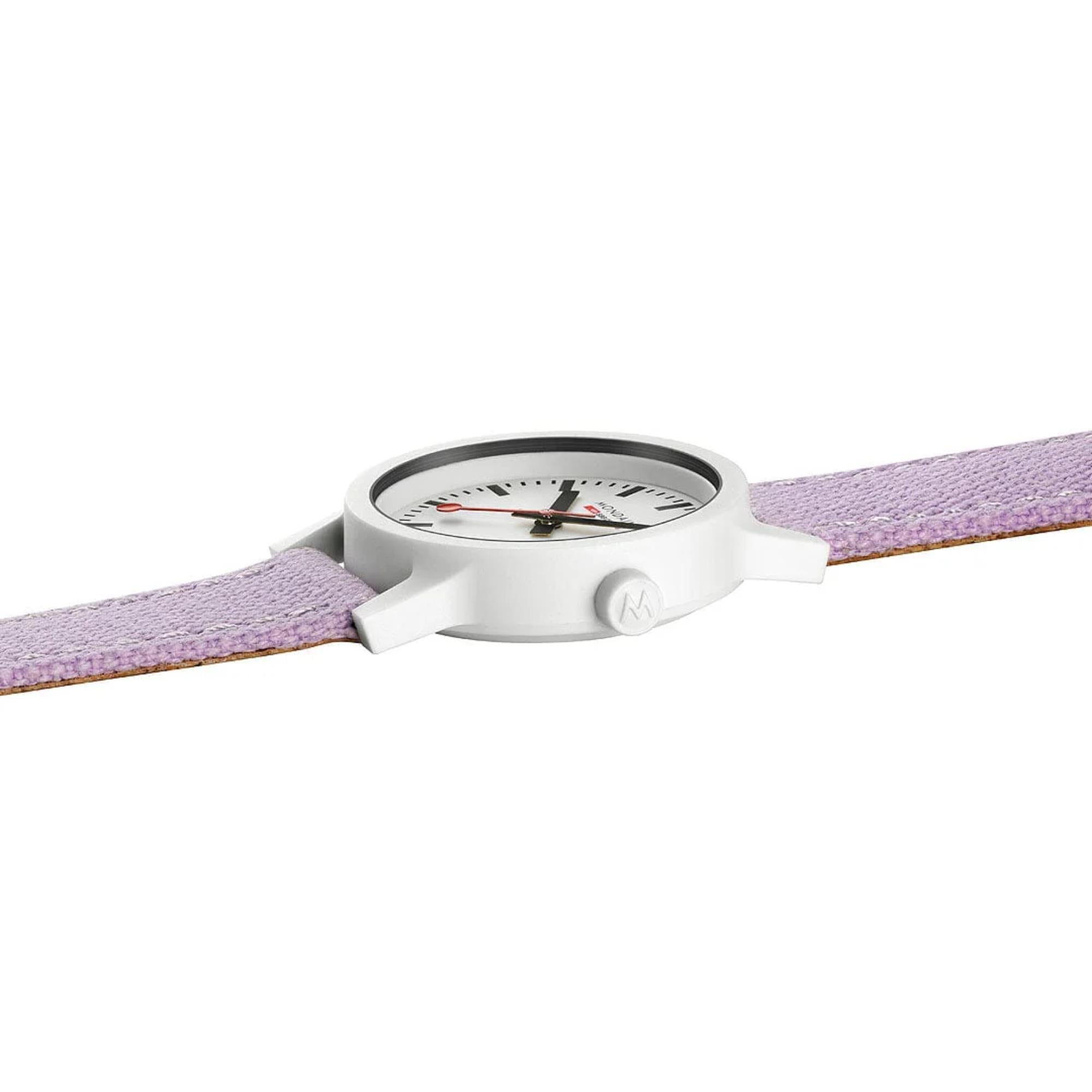 Mondaine Essence Quartz White Dial Textile Strap Women's Watch MS1.32110.LQ1