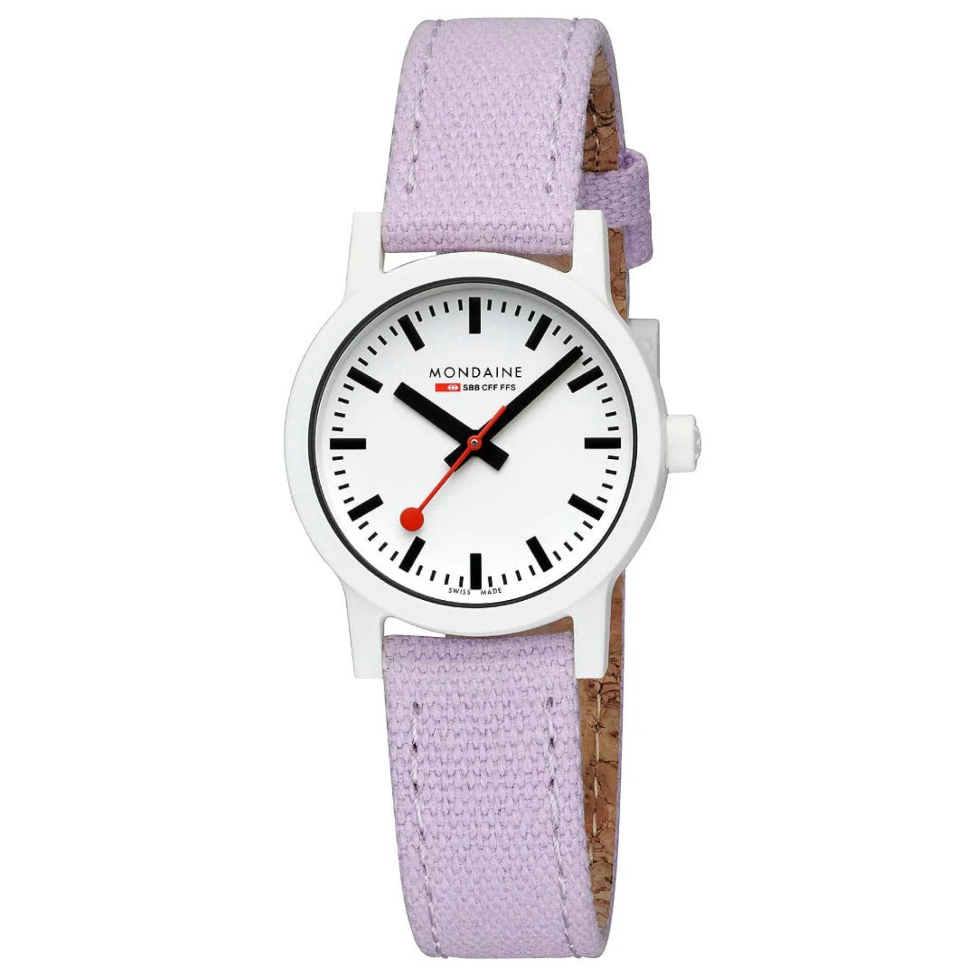 Mondaine Essence Quartz White Dial Textile Strap Women's Watch MS1.32110.LQ1