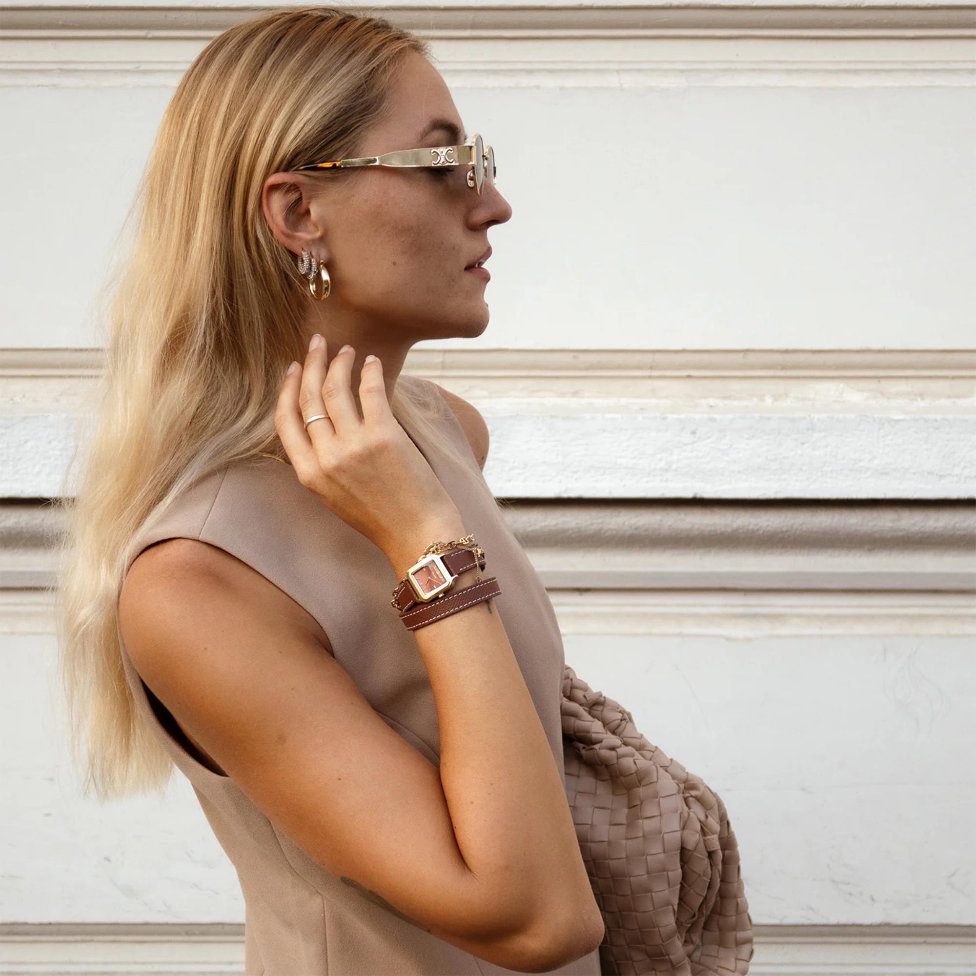 CLUSE Gracieuse Petite Quartz Brown Dial Leather Strap Women's Watch CW11810