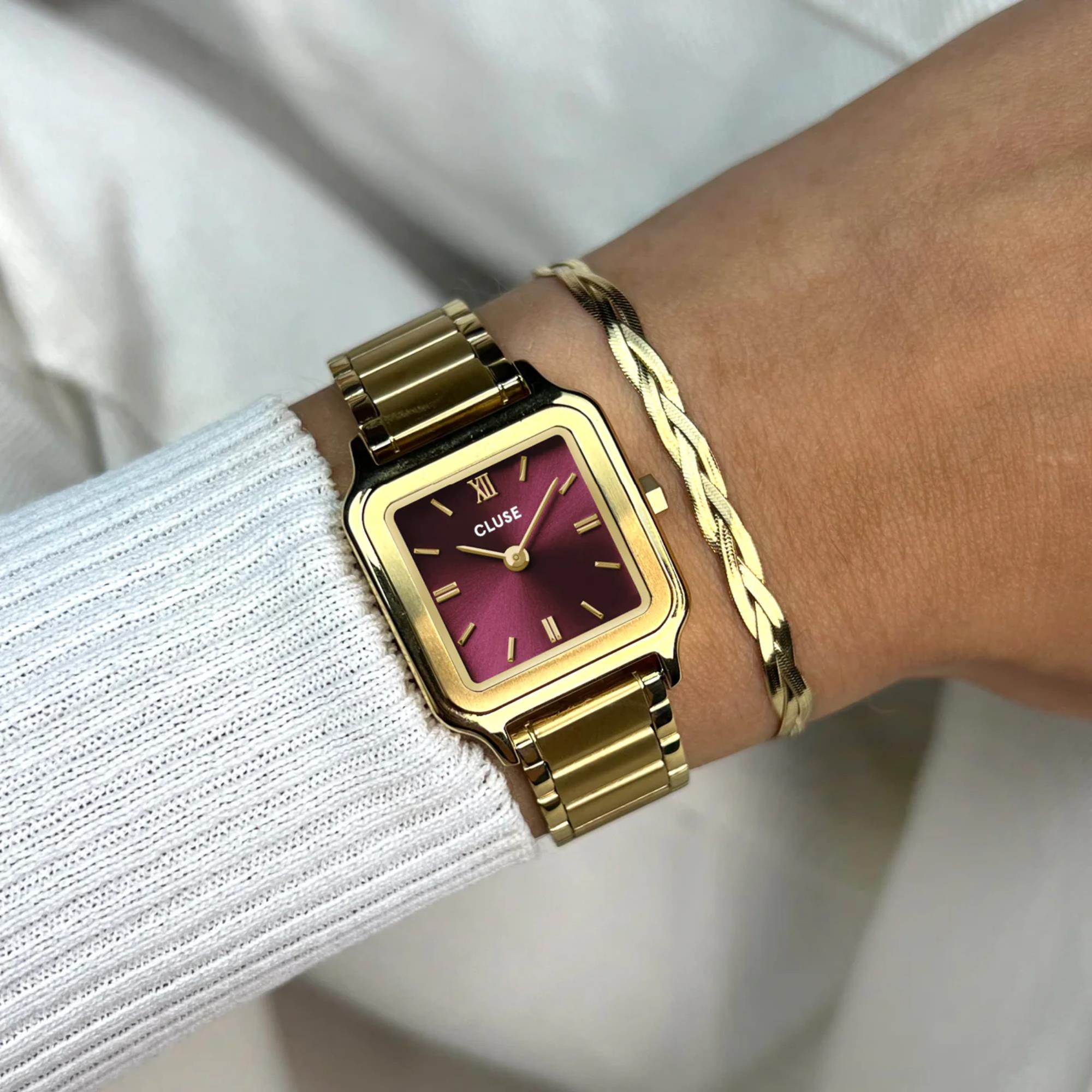 CLUSE Gracieuse Petite Quartz Red Dial Steel Strap Women's Watch CW11812