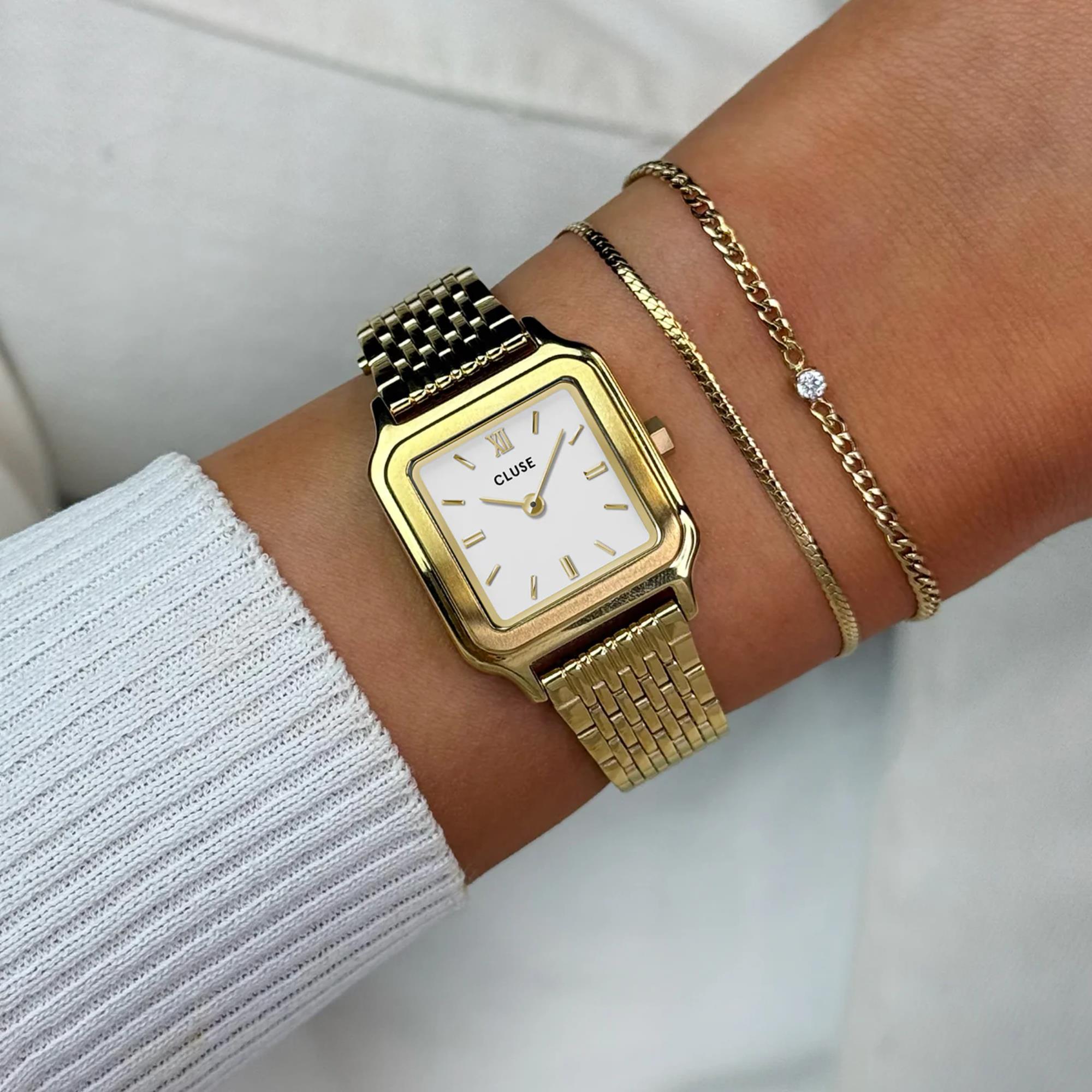 CLUSE Gracieuse Petite Quartz White Dial Steel Strap Women's Watch CW11815