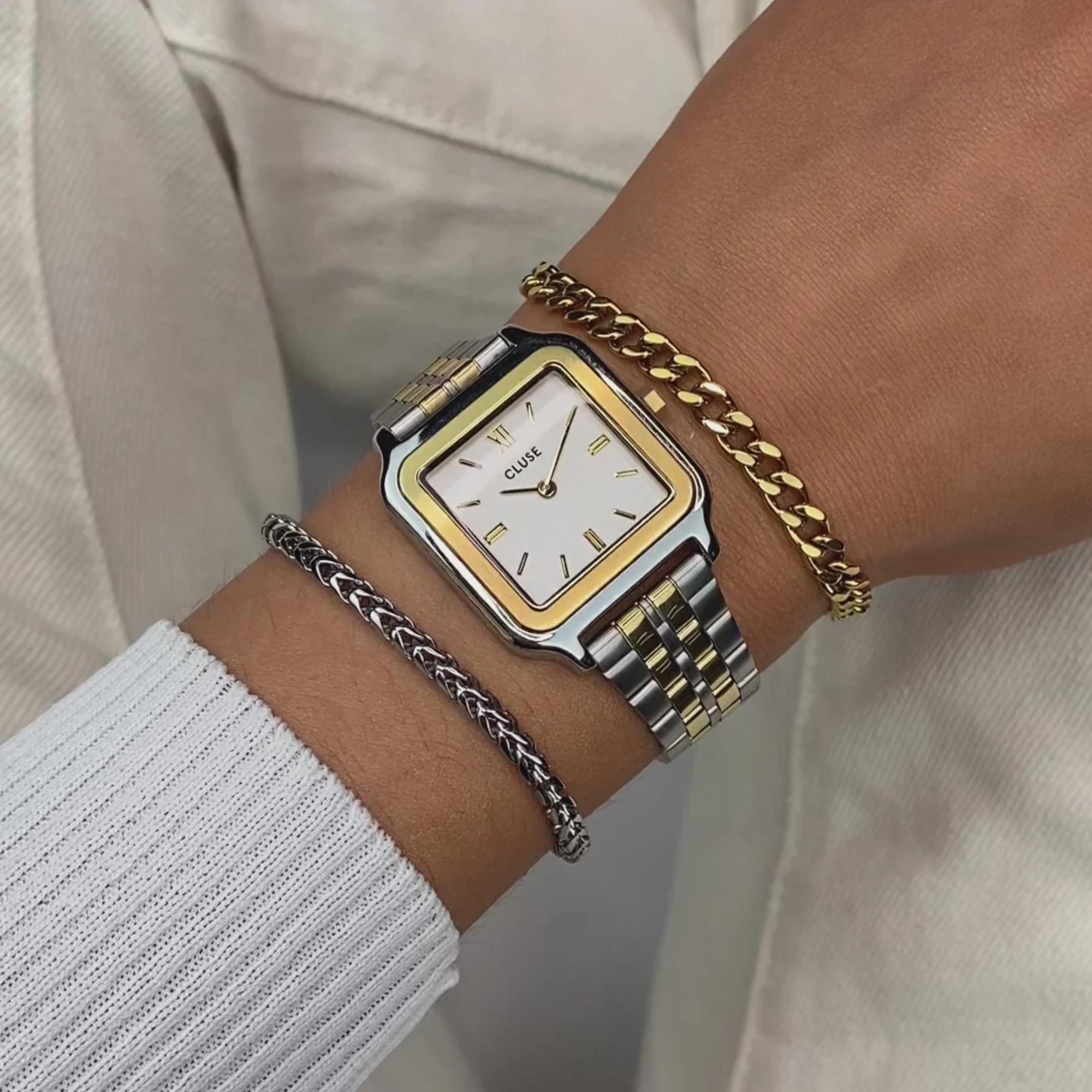 CLUSE Gracieuse Quartz White Dial Steel Strap Women's Watch CW11901