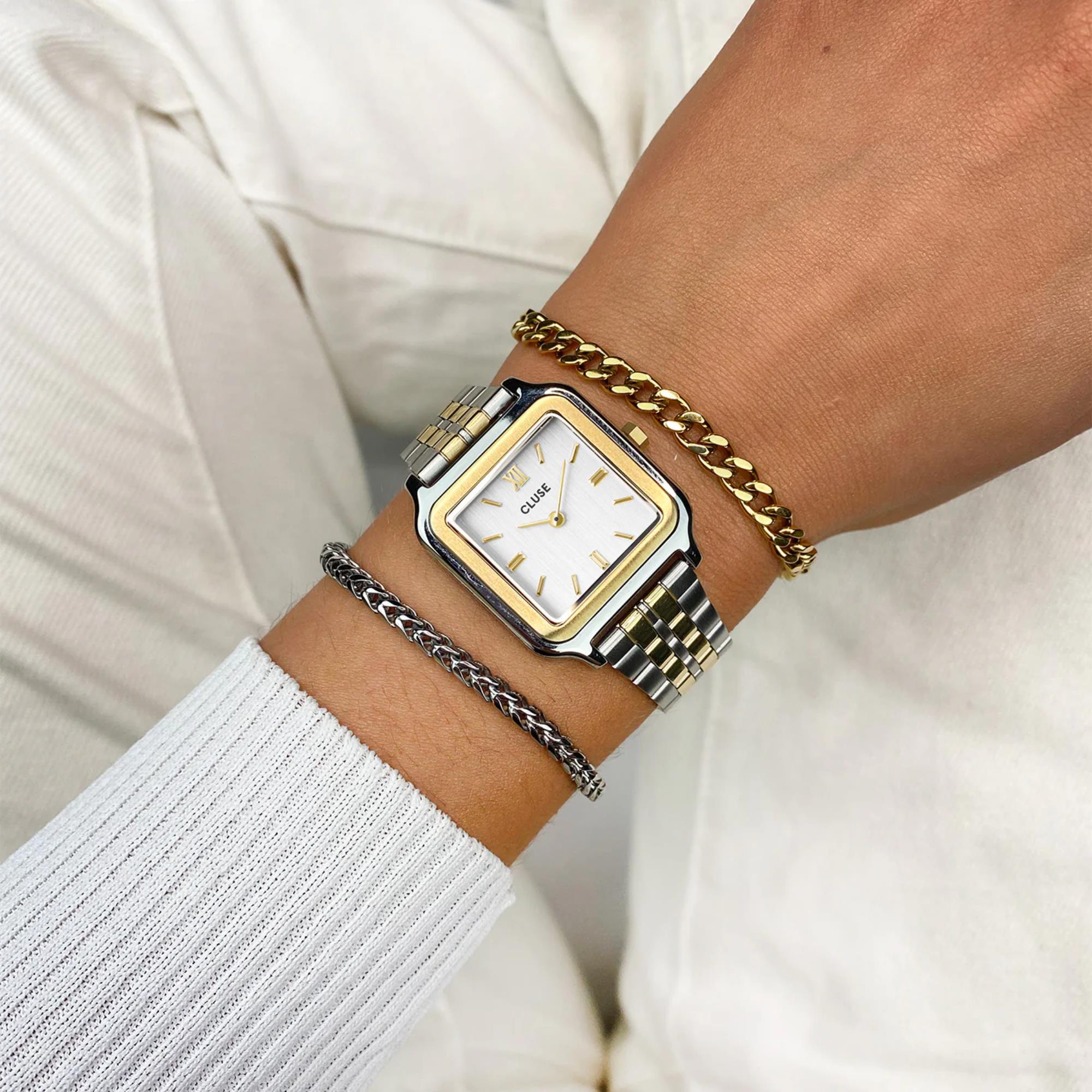 CLUSE Gracieuse Quartz White Dial Steel Strap Women's Watch CW11901