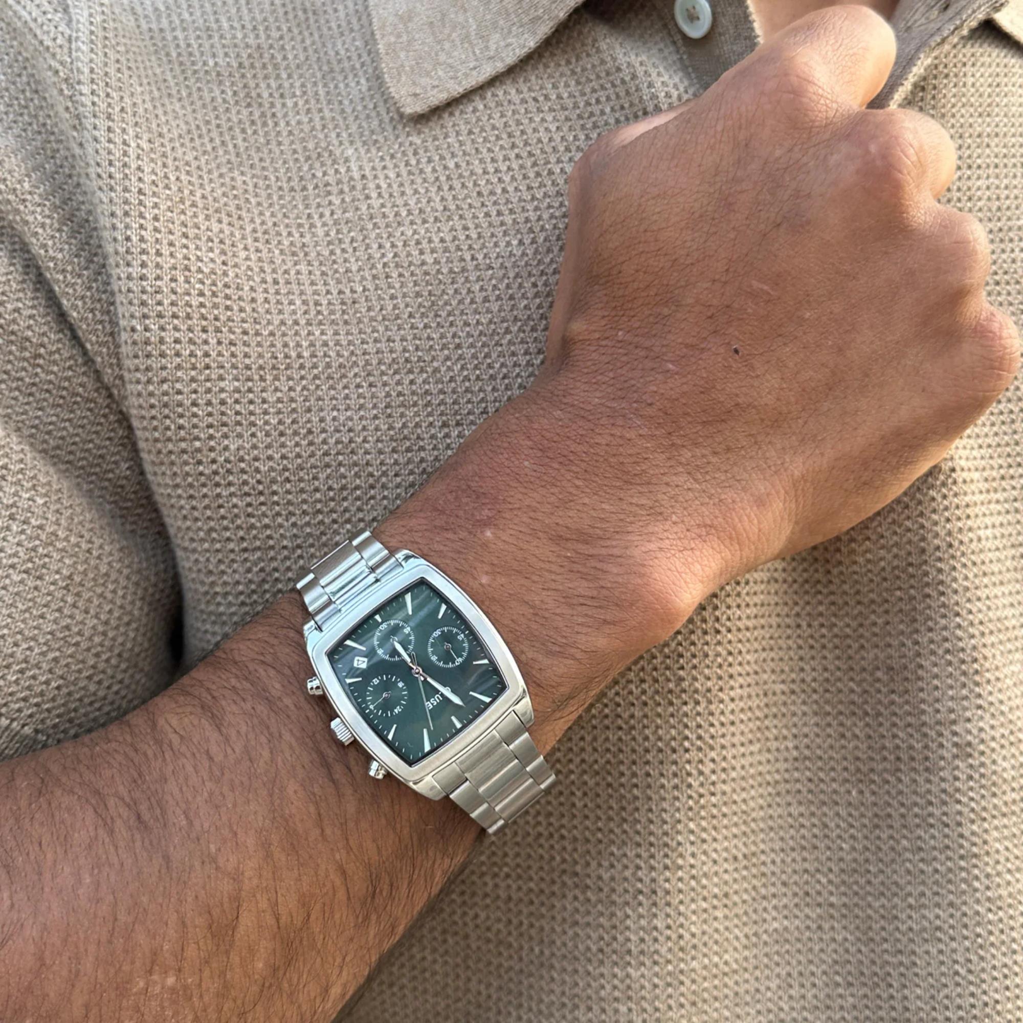 CLUSE Quartaut Quartz Chronograph Blue Dial Steel Strap Men's Watch CW52001