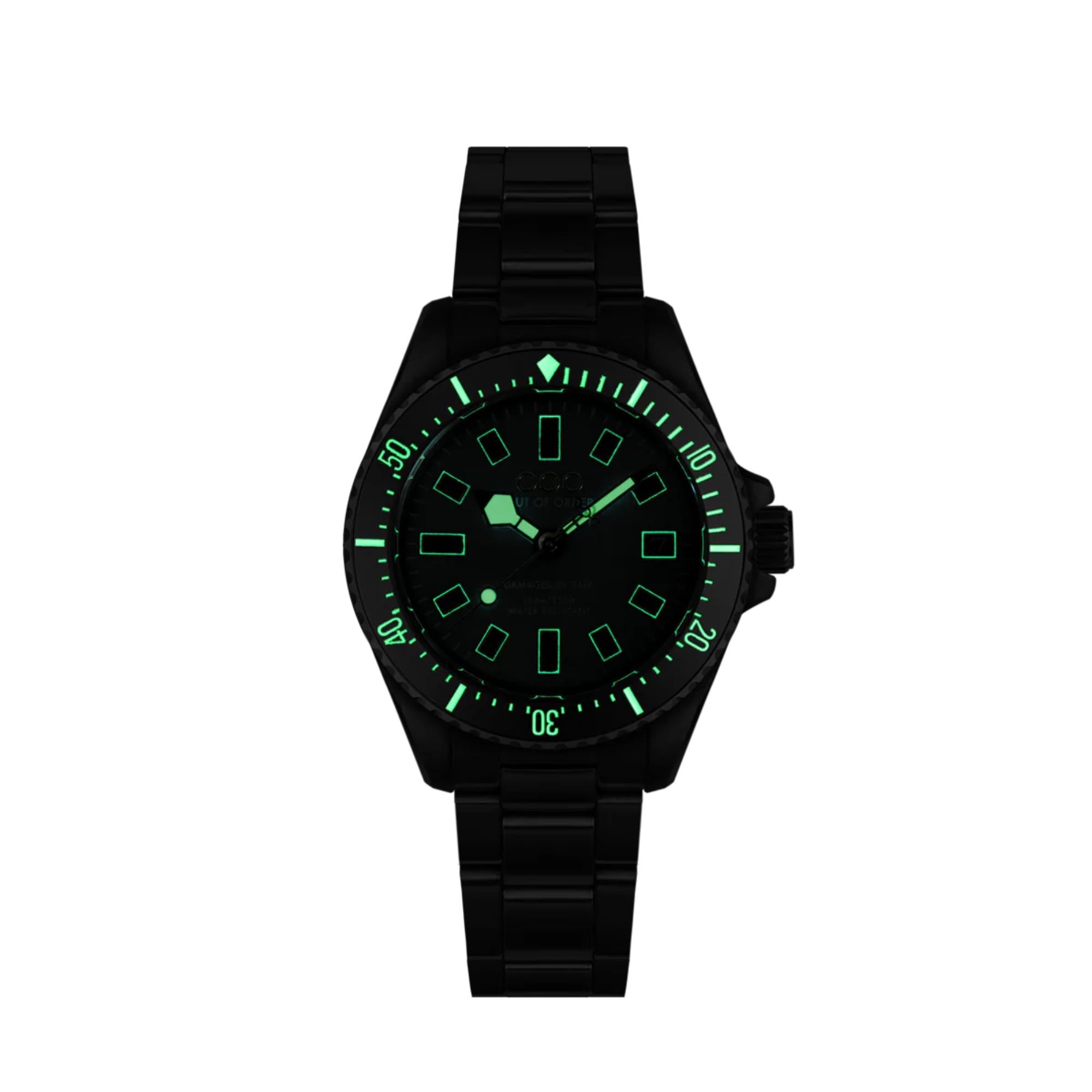 Out of Order Casanova 38 Mother of Pearl Quartz Turquoise Dial Steel Strap Unisex Watch OOO.001-38.AZ