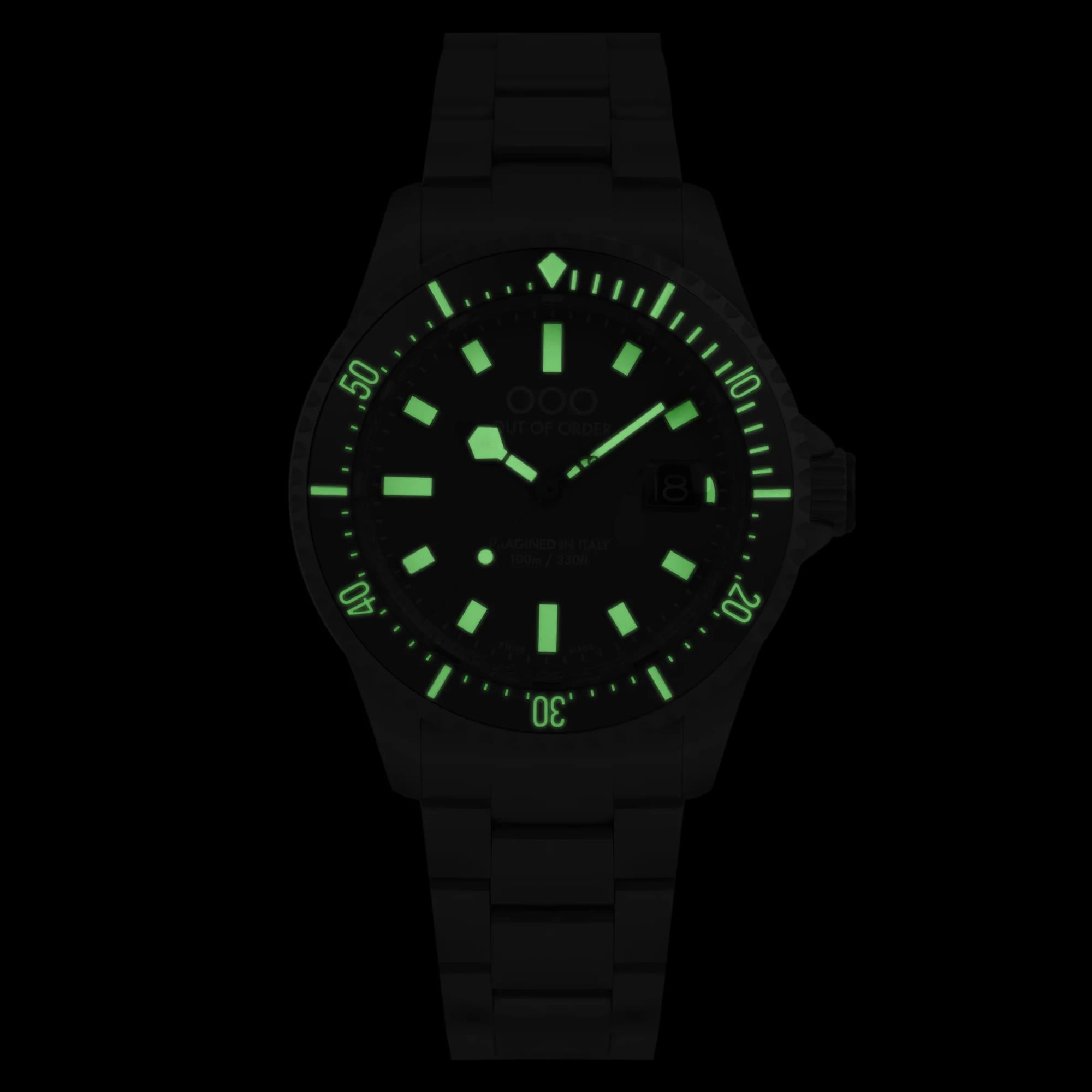 Out of Order Casanova Ultra Brushed Quartz Black Dial Steel Strap Men's Watch OOO.001-27.NE.GR.SS