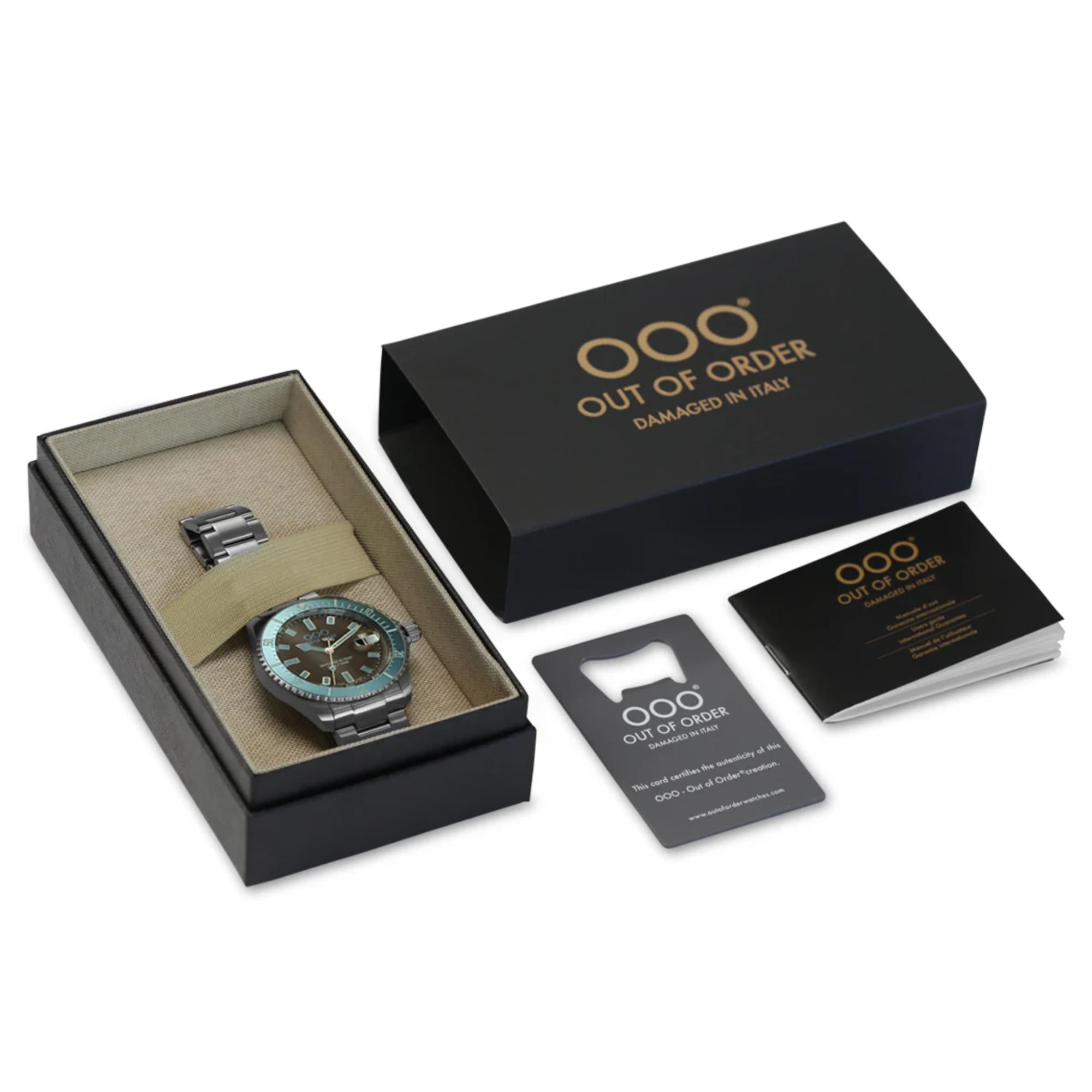Out of Order Casanova Ultra Brushed Quartz Brown Dial Steel Strap Men's Watch OOO.001-27.TU.MS.SS