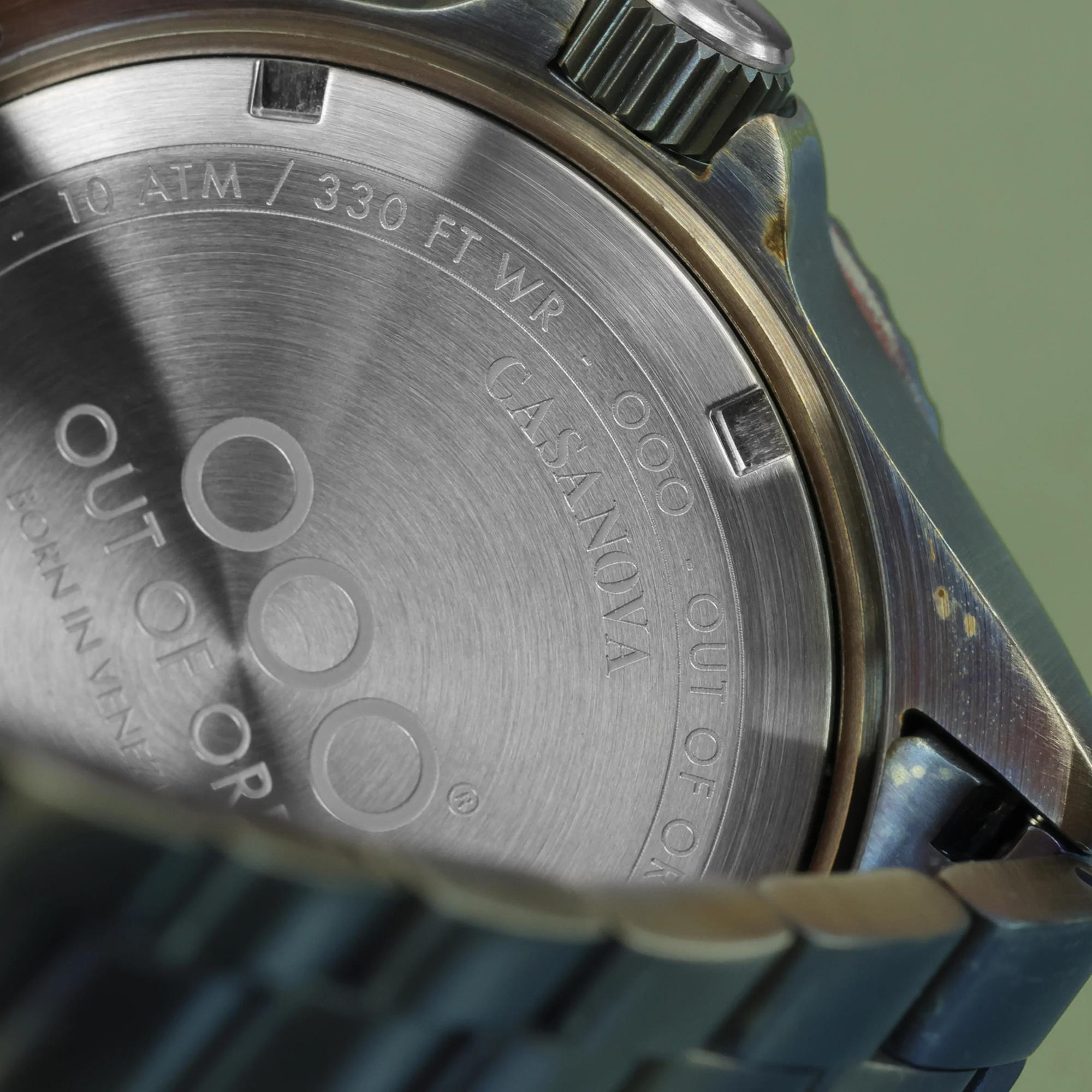 Out of Order Verde Oliva Casanova Ultra Distressed Quartz Green Dial Steel Strap Men's Watch OOO.001-27.VE