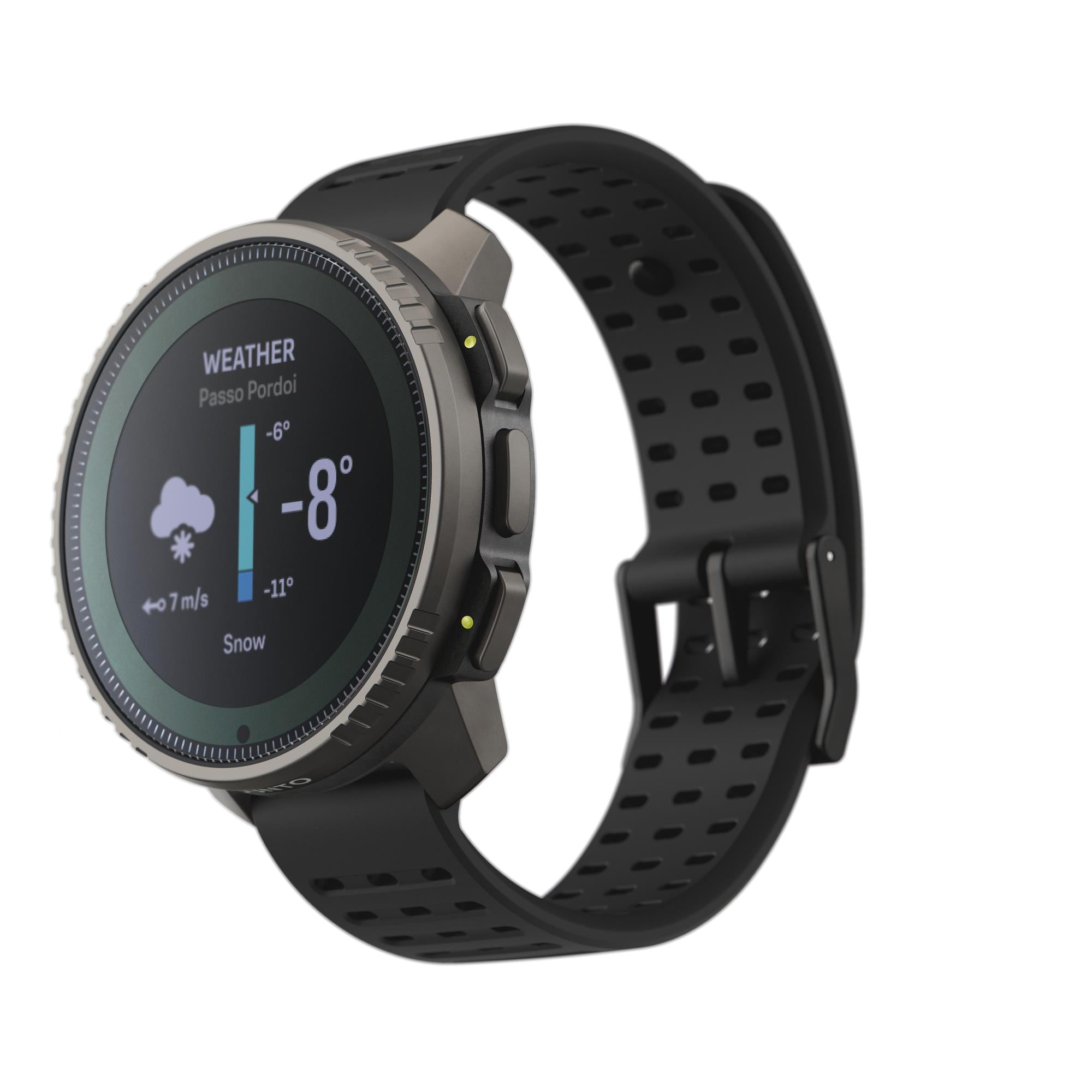 Suunto Vertical Titanium Solar Black Digital Silicone Strap Unisex Smart Watch SS050858000