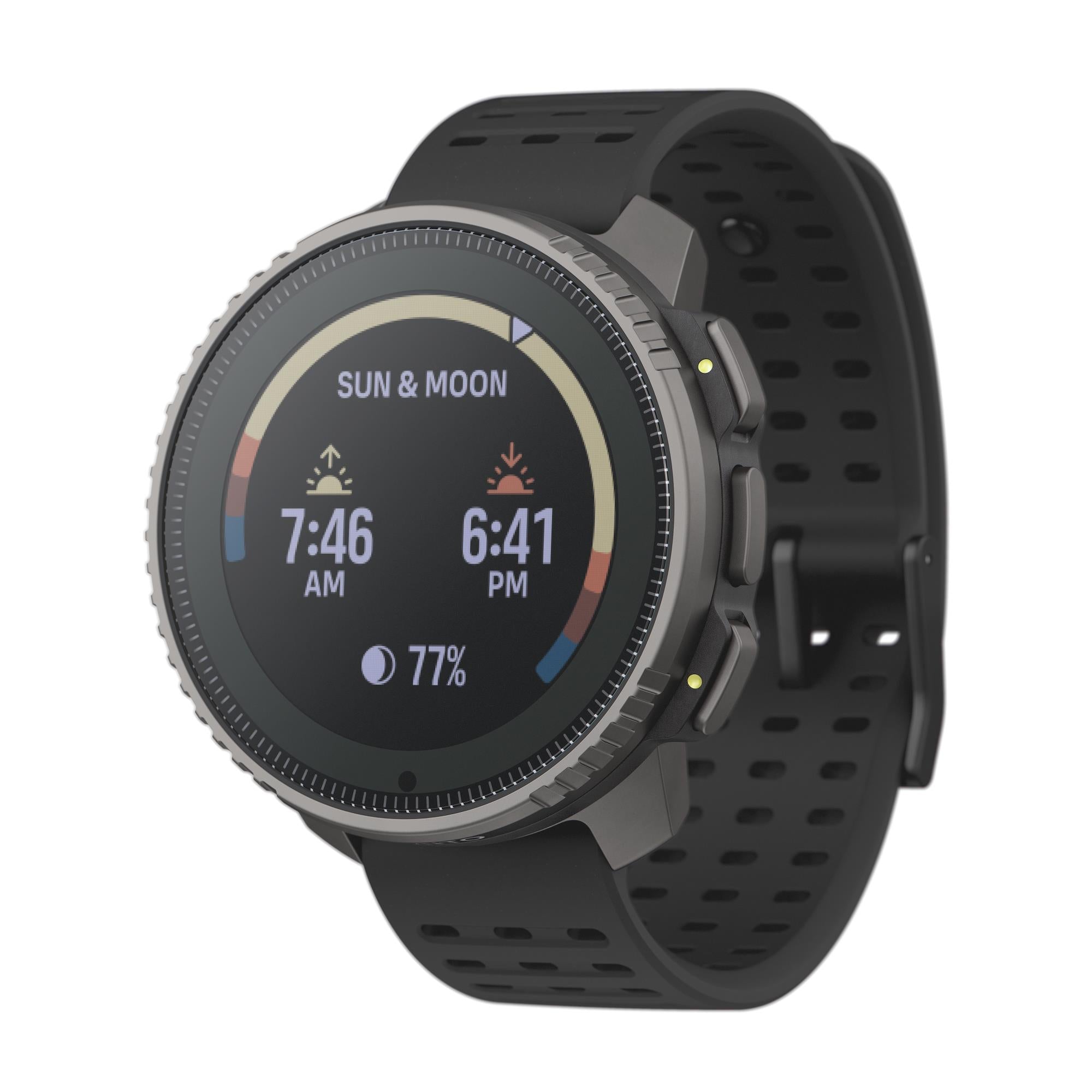 Suunto Vertical Titanium Solar Black Digital Silicone Strap Unisex Smart Watch SS050858000