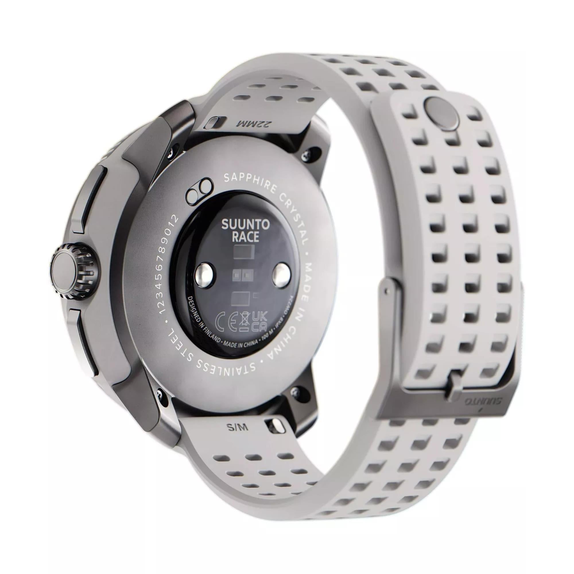 Suunto Race Birch AMOLED Digital Silicone Strap Unisex Smart Fitness Watch SS050931000