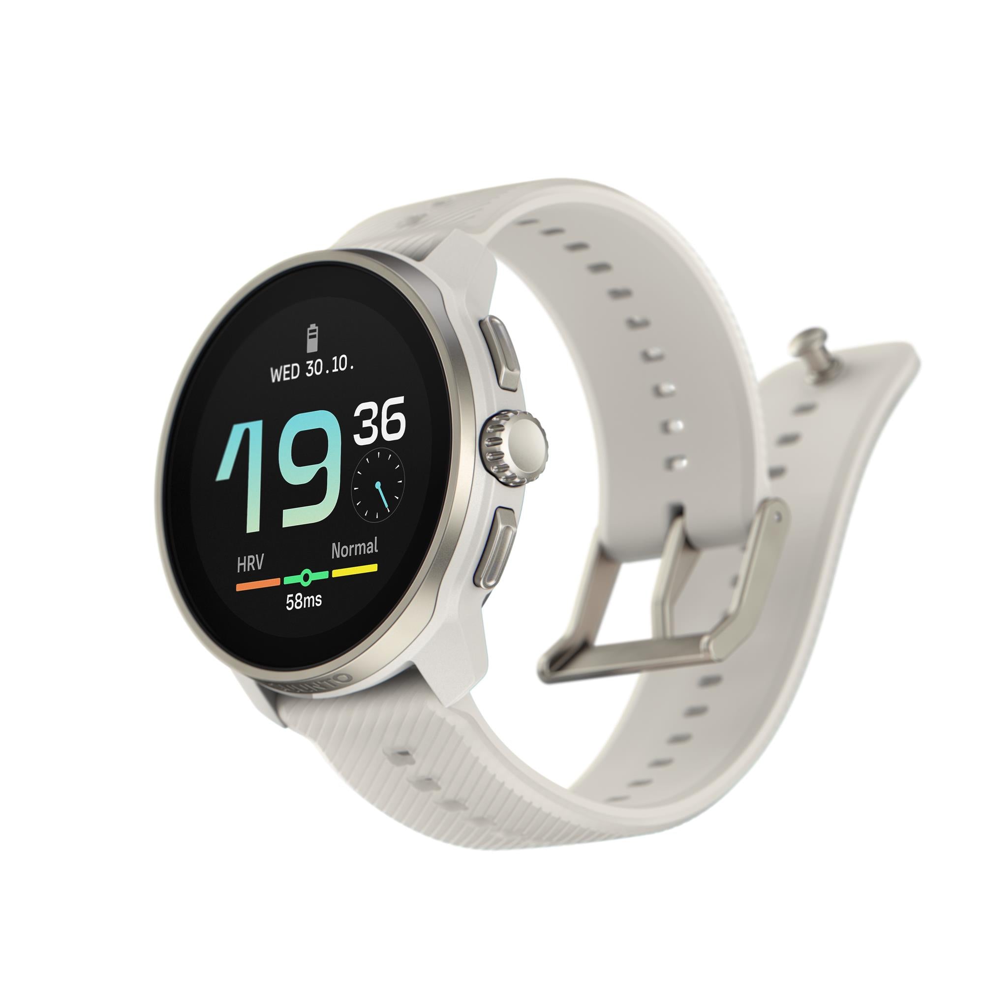 Suunto Race S Powder Gray AMOLED Digital Silicone Strap Unisex Smart Fitness Watch SS051017000
