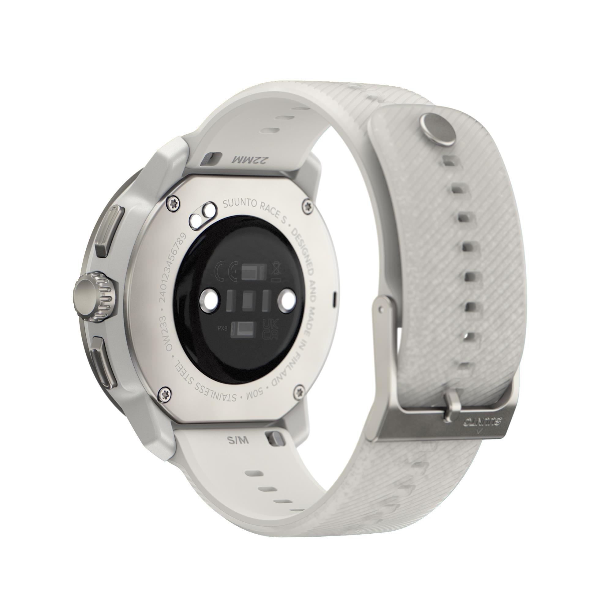 Suunto Race S Powder Gray AMOLED Digital Silicone Strap Unisex Smart Fitness Watch SS051017000