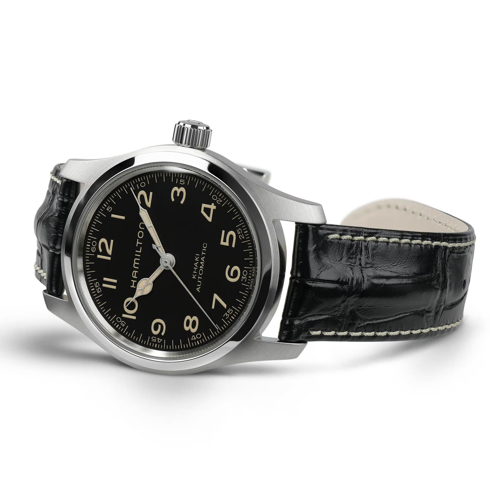 Hamilton Khaki Field Murph Black Dial Men's Watch Bracelet Bundle H70605732
