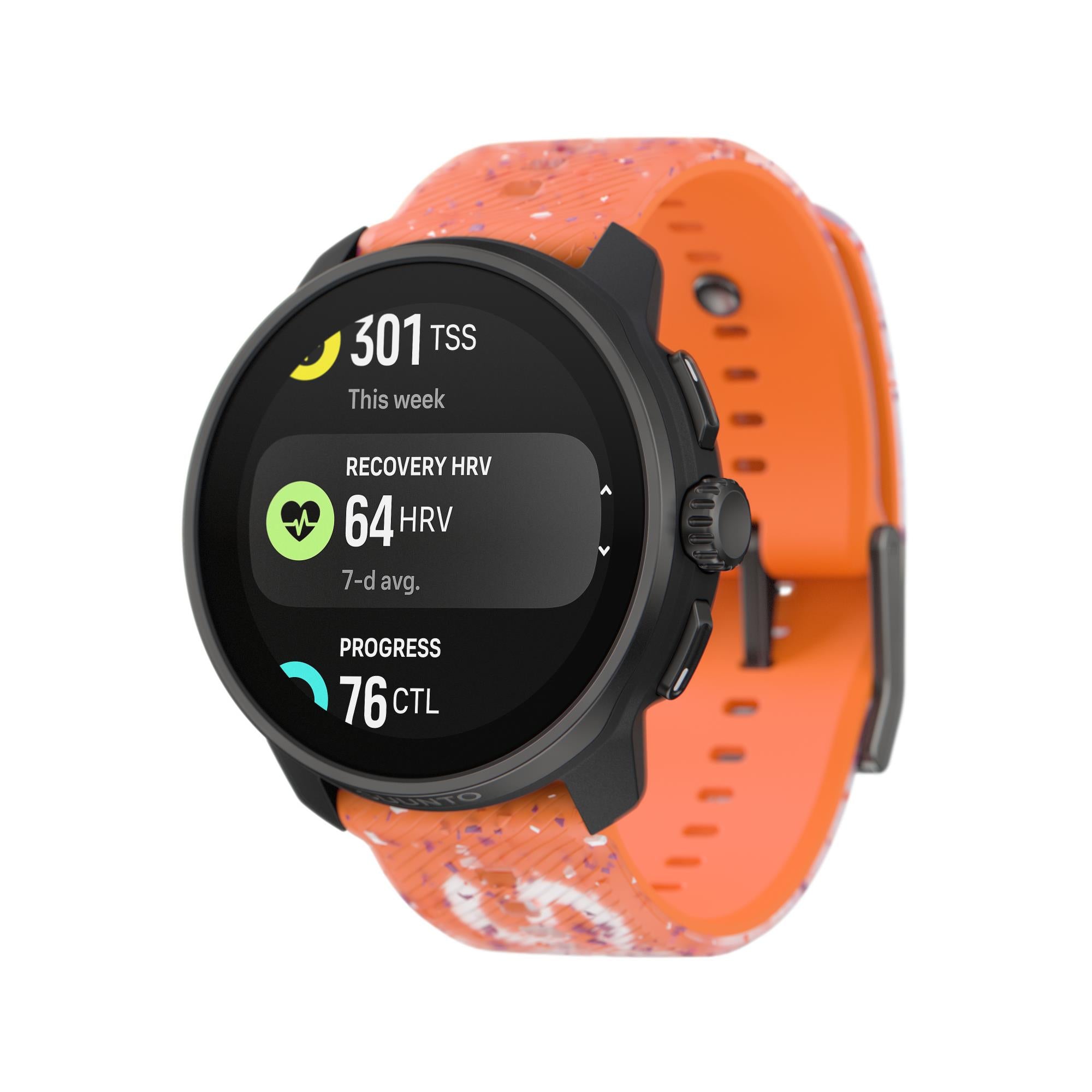 Suunto Race S Power Orange AMOLED Digital Silicone Strap Unisex Smart Fitness Watch SS051016000
