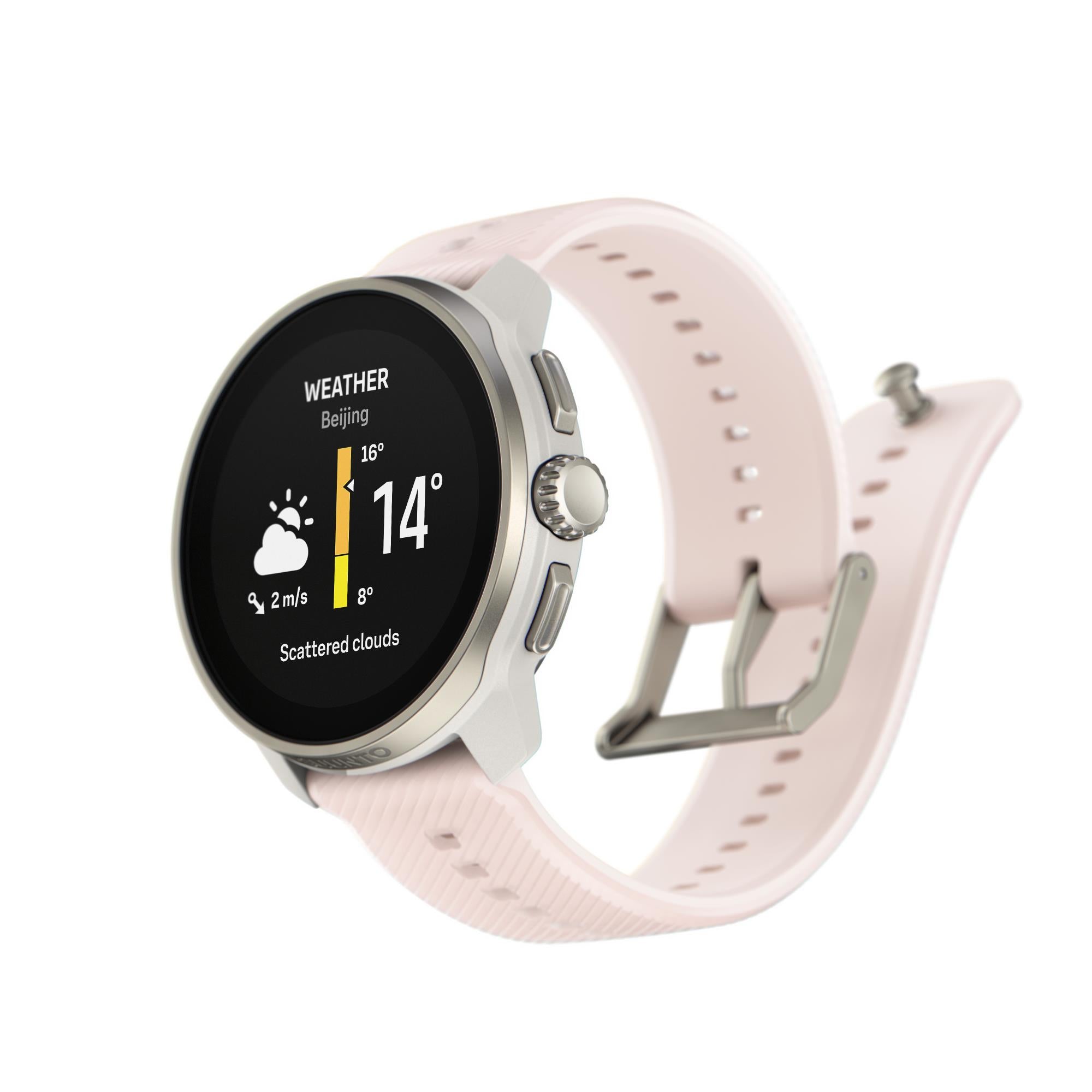 Suunto Race S Powder Pink AMOLED Digital Silicone Strap Unisex Smart Fitness Watch SS051018000