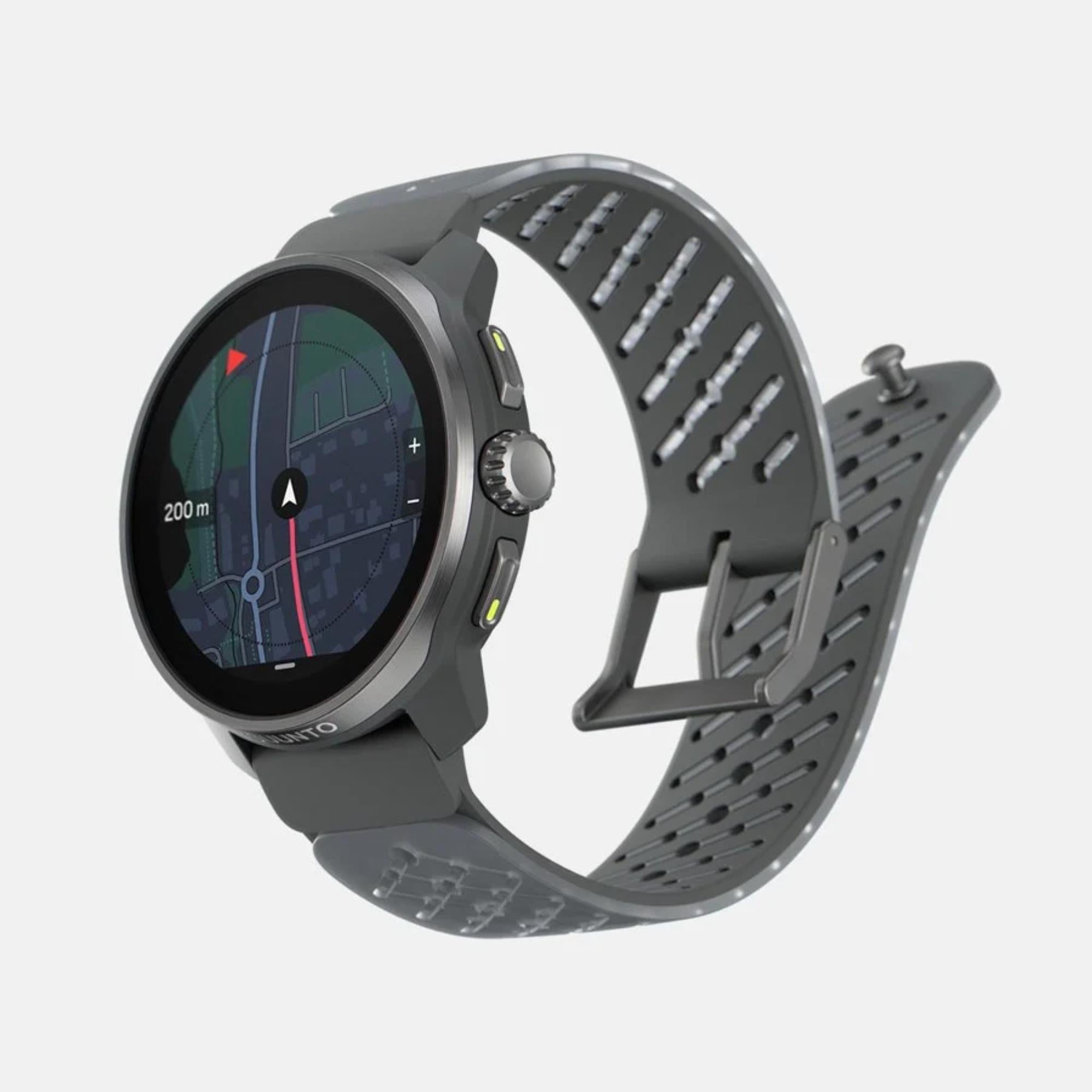 Suunto Race S Titanium Graphite AMOLED Digital Silicone Strap Unisex Smart Fitness Watch SS051104000