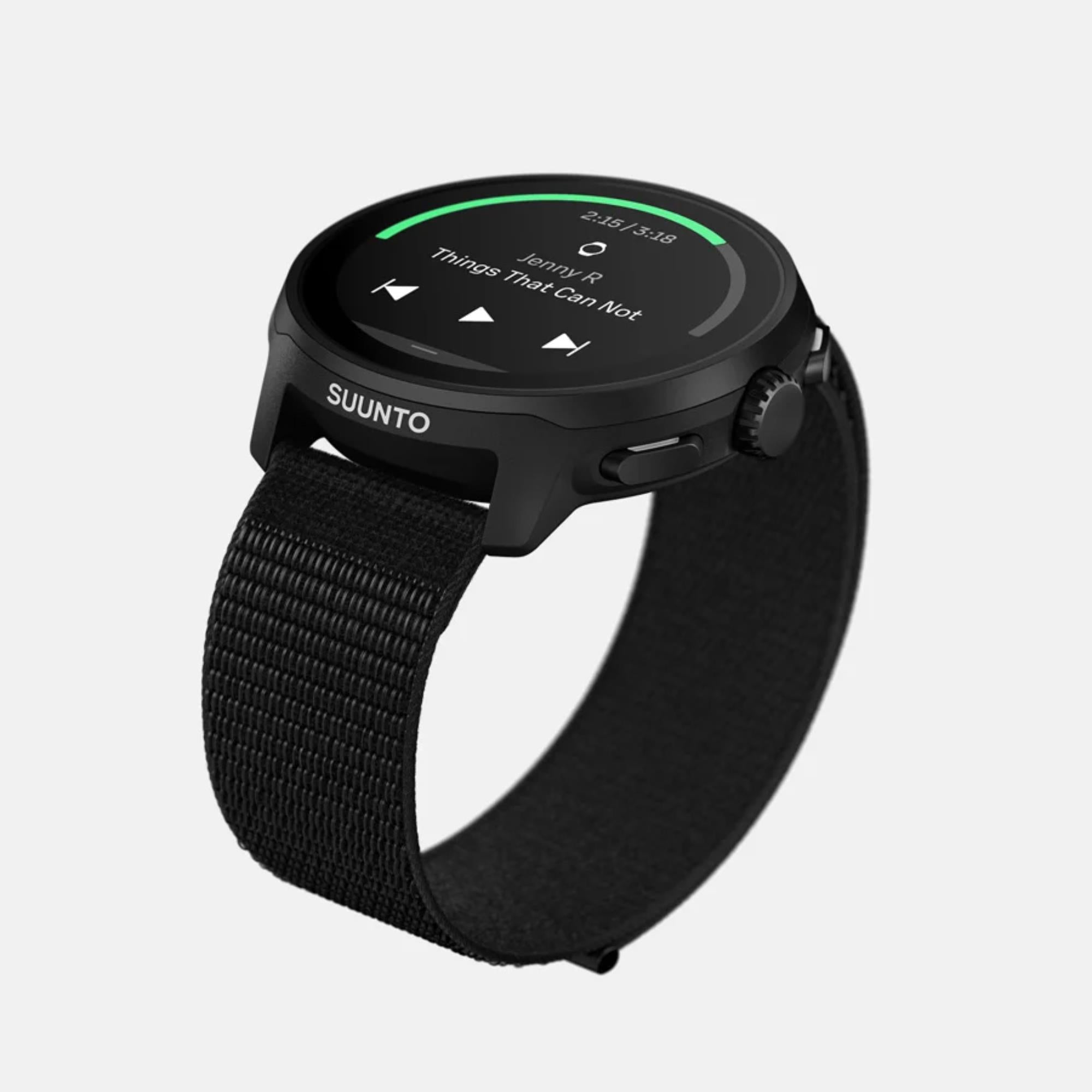 Suunto Run All Black Running AMOLED Digital Nylon Strap Unisex Smart Fitness Watch SS051109000