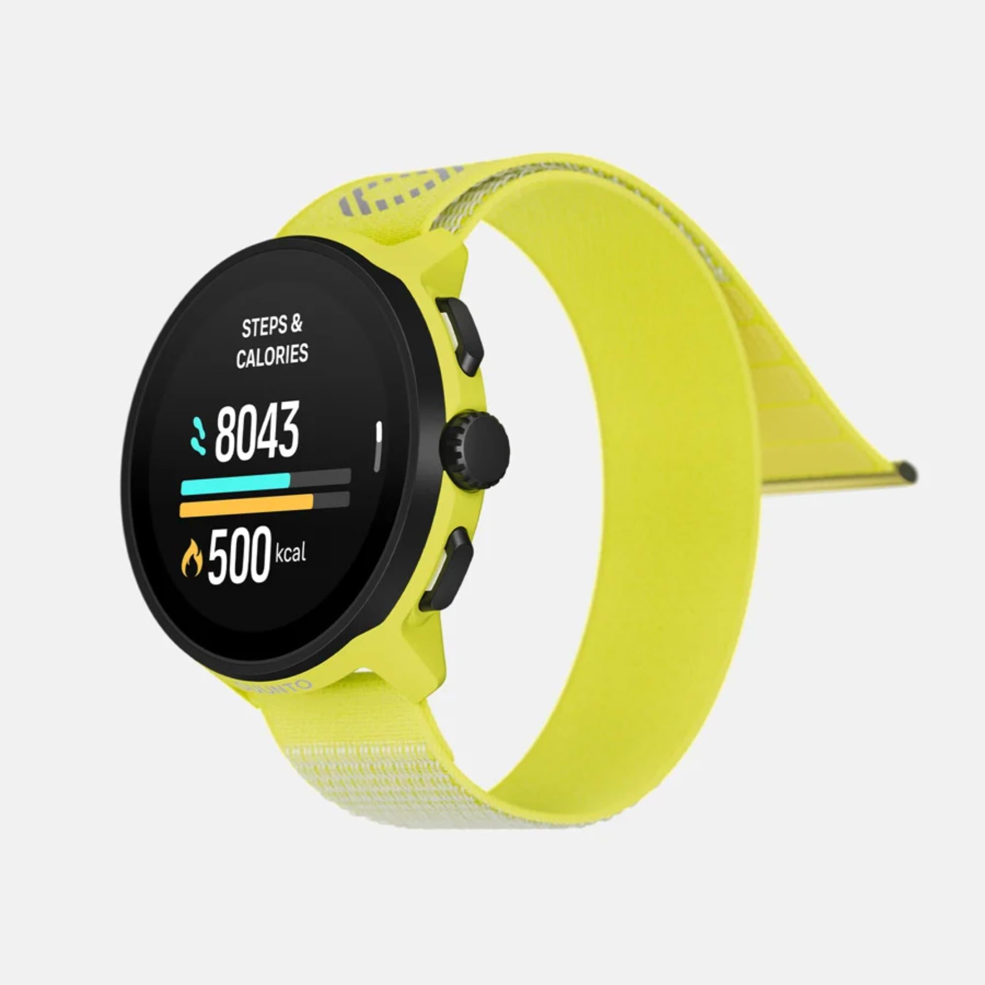 Suunto Run Lime AMOLED Digital Textile Strap Unisex Smart Fitness Watch SS051111000