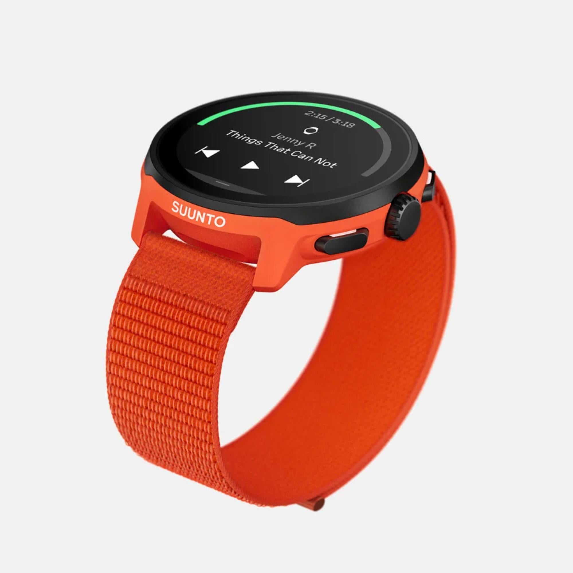 Suunto Run Coral Orange AMOLED Digital Textile Strap Unisex Smart Fitness Watch SS051112000