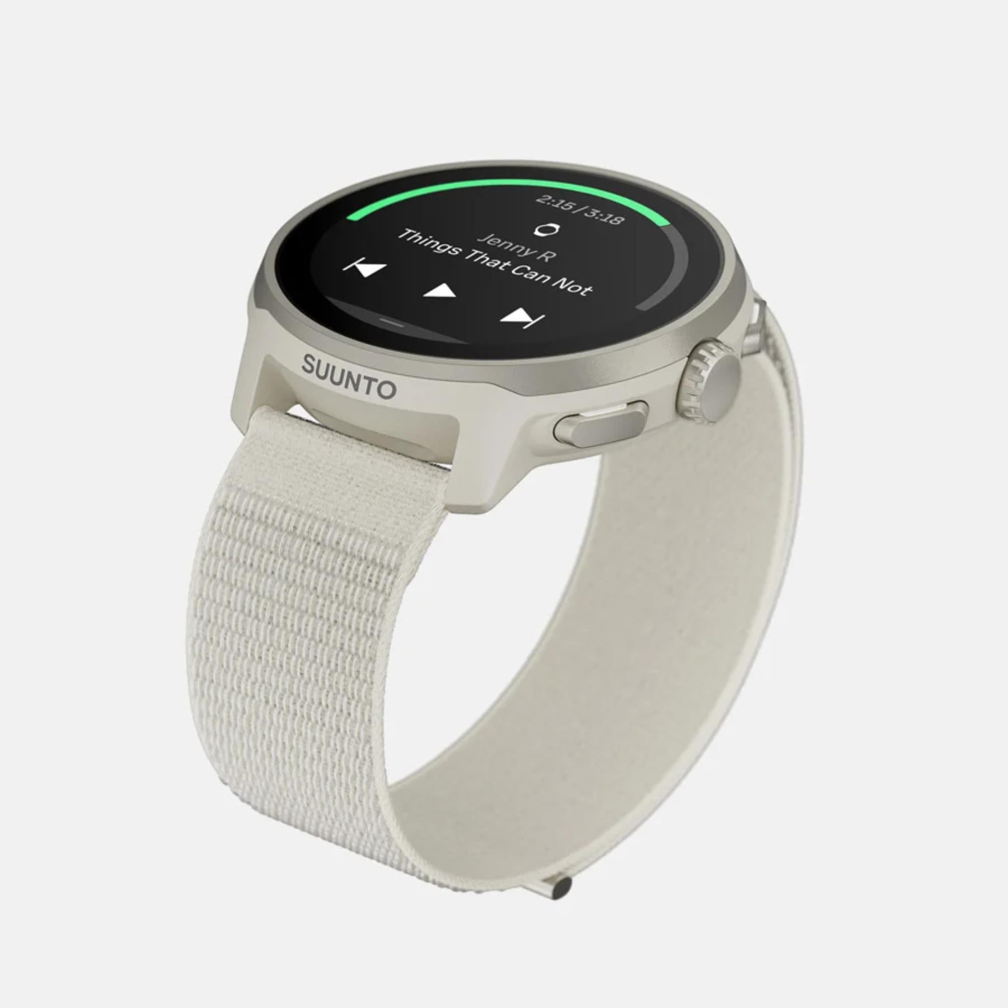Suunto Run Frost Gray AMOLED Digital Textile Strap Unisex Smart Fitness Watch SS051110000