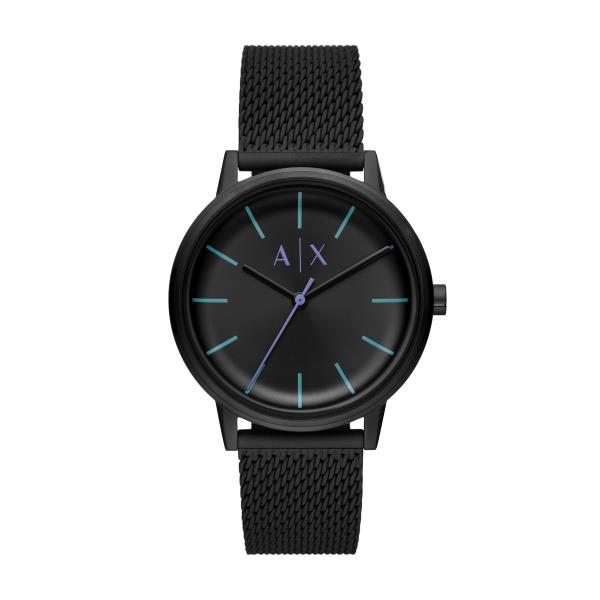 Armani Exchange Quartz Black Dial Steel Mesh Strap Men’s Watch AX2760