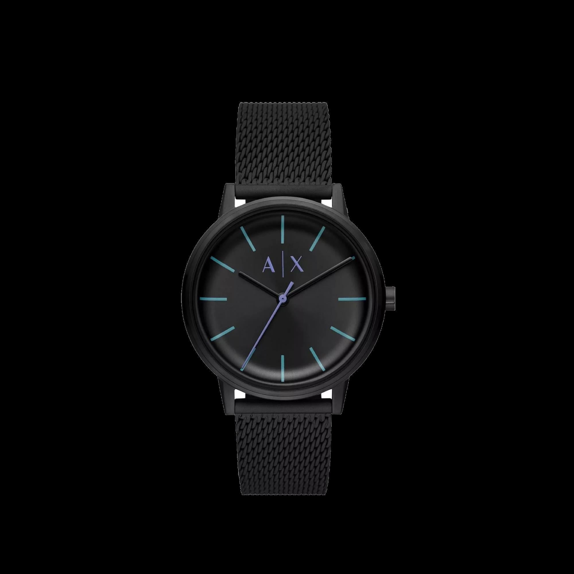 Armani Exchange Quartz Black Dial Steel Mesh Strap Men’s Watch AX2760